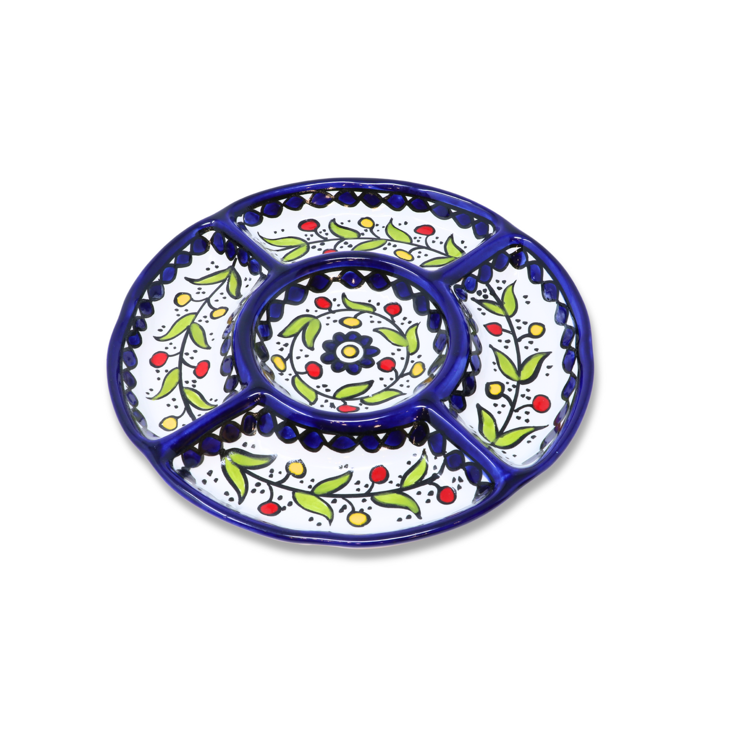 Handmade Ceramic 5-Section Small Appetizer Platter 23 cm