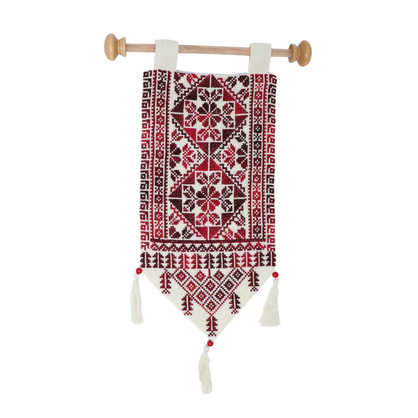 Artisan-Crafted Wall Hanging: Hand-Embroidered Beauty (35x18 cm)