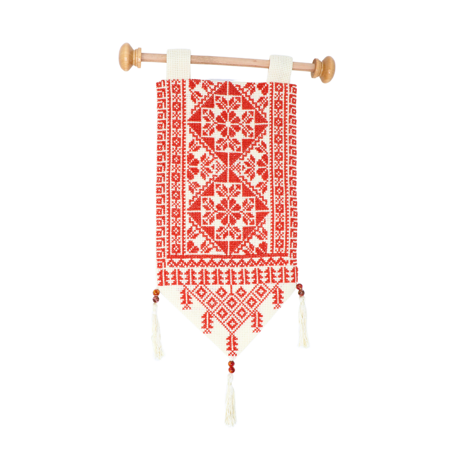 Artisan-Crafted Wall Hanging: Hand-Embroidered Beauty (35x18 cm)