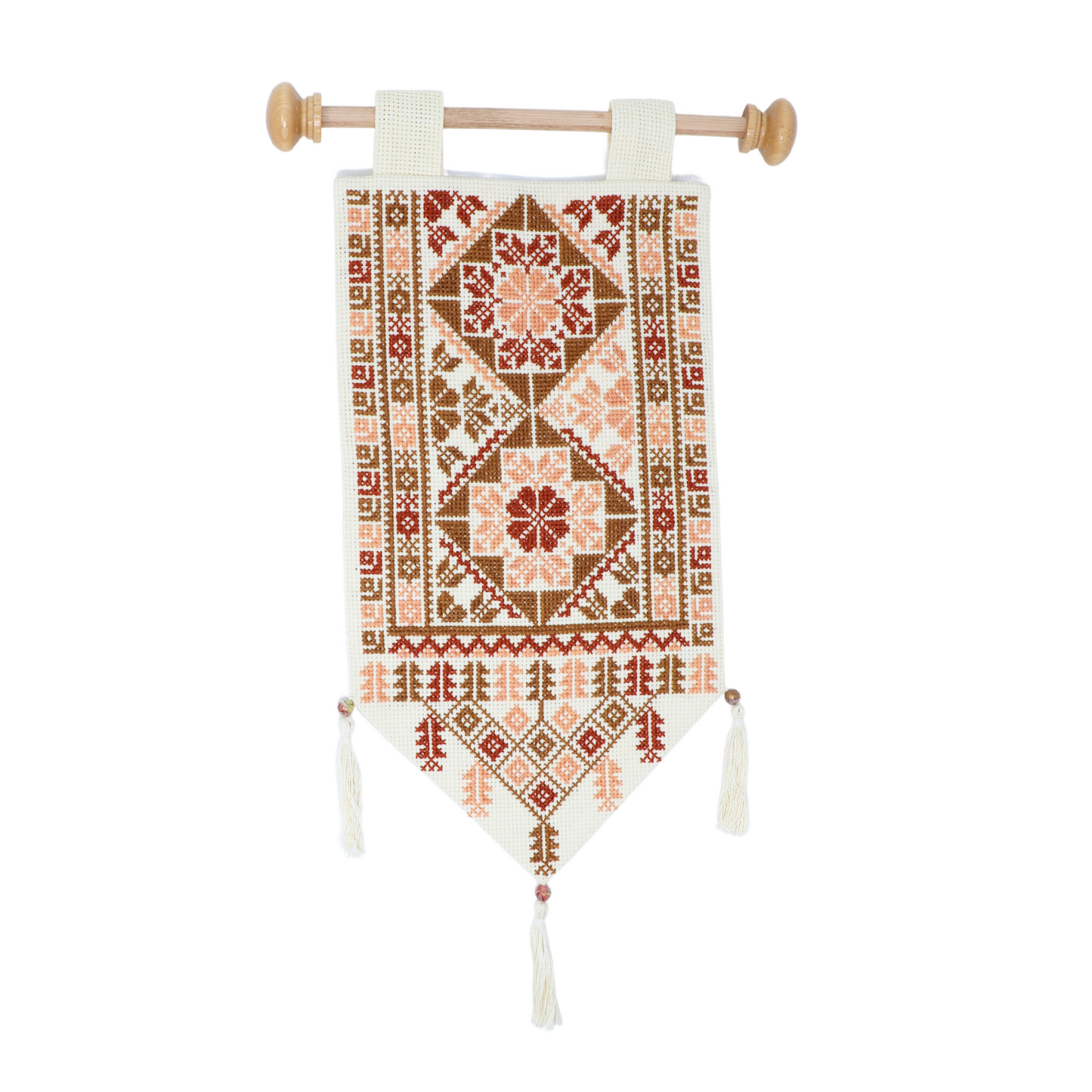 Artisan-Crafted Wall Hanging: Hand-Embroidered Beauty (35x18 cm)