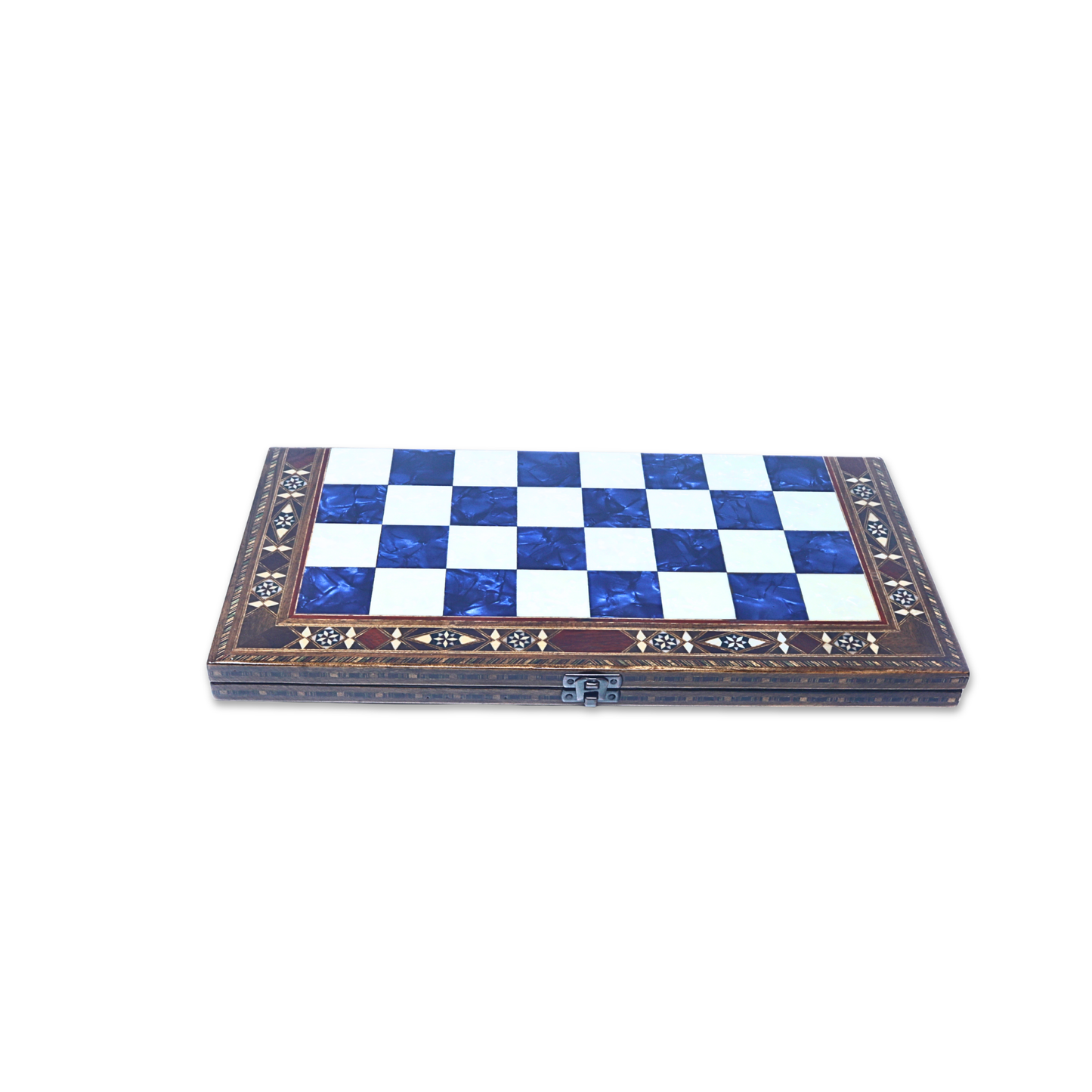 Handmade Wooden Mosaic Chess Board - Folding - Large - 38 cm