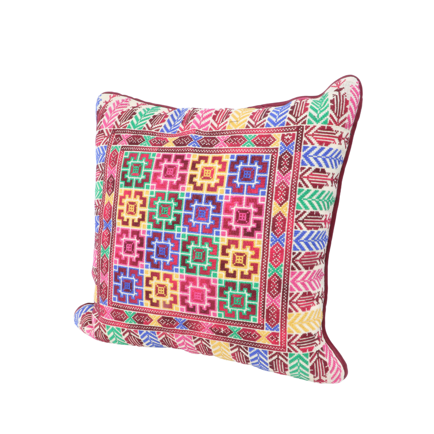 Hand Embroidered Cushion Case 40x40 cm