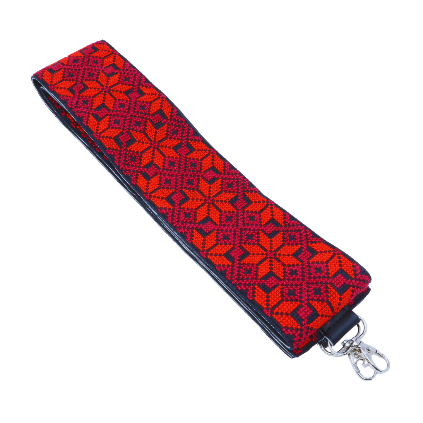 Hand-Cross-Stitch Embroidered Leather Bag Strap - Versatile 130 cm Length