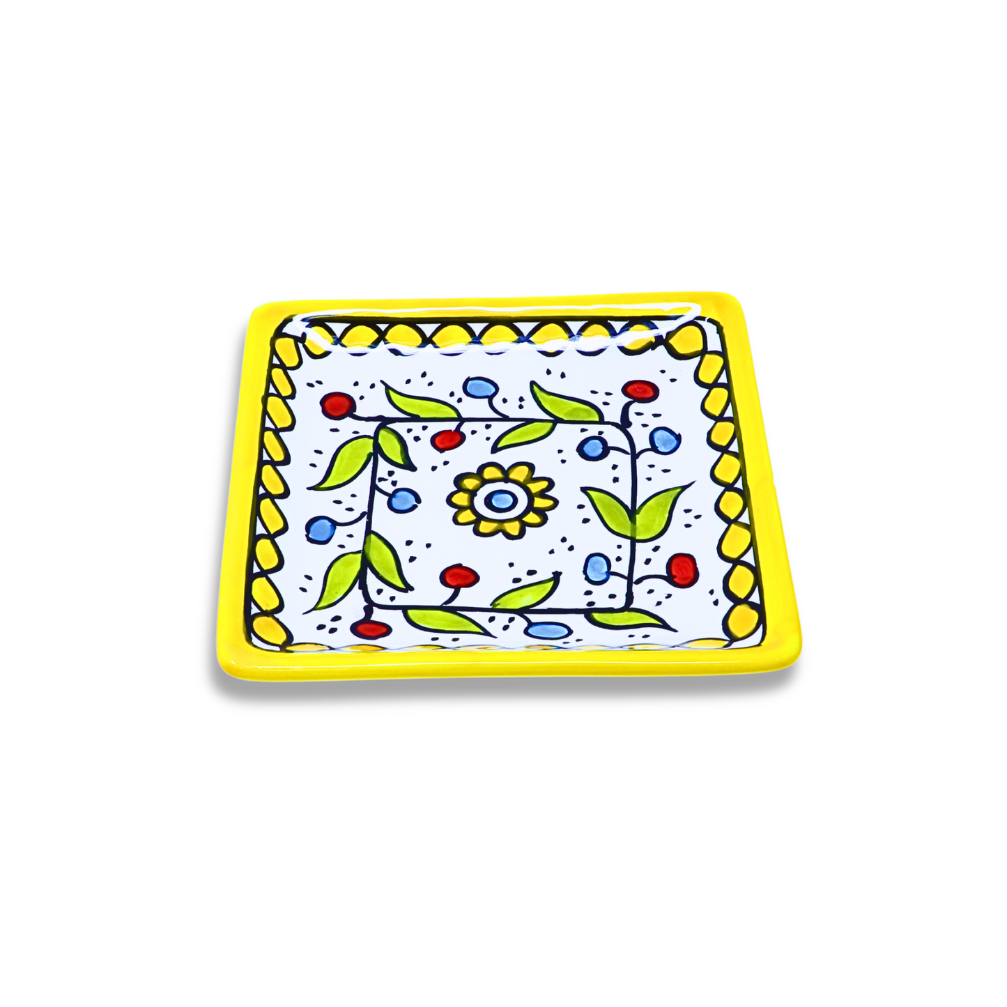 Handmade Ceramic Serving Plate, Square, 13 cm