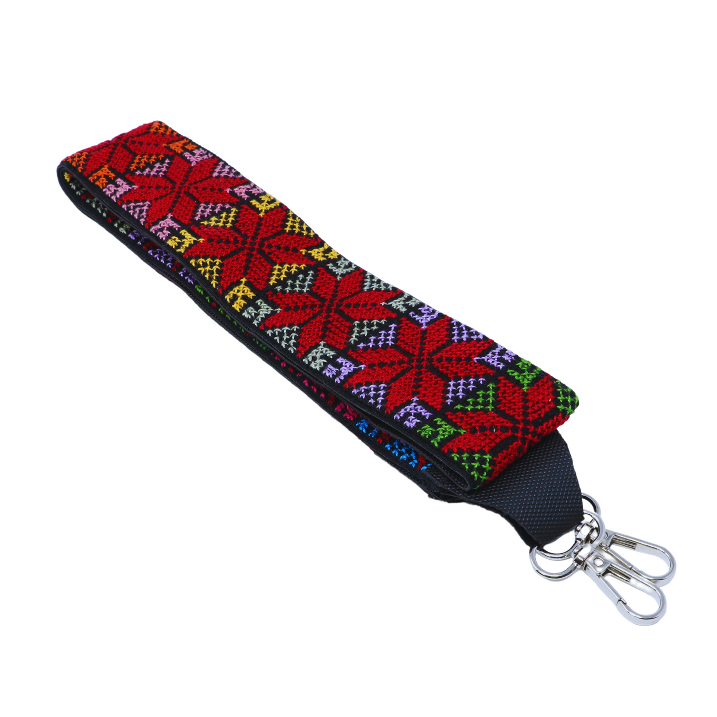 Hand-Cross-Stitch Embroidered Leather Bag Strap - Versatile 130 cm Length