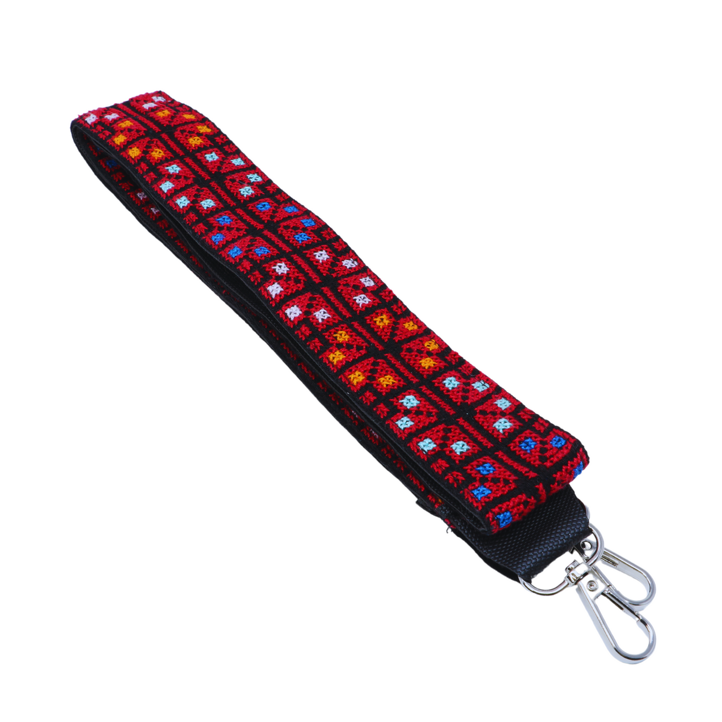 Hand-Cross-Stitch Embroidered Leather Bag Strap - Versatile 130 cm Length