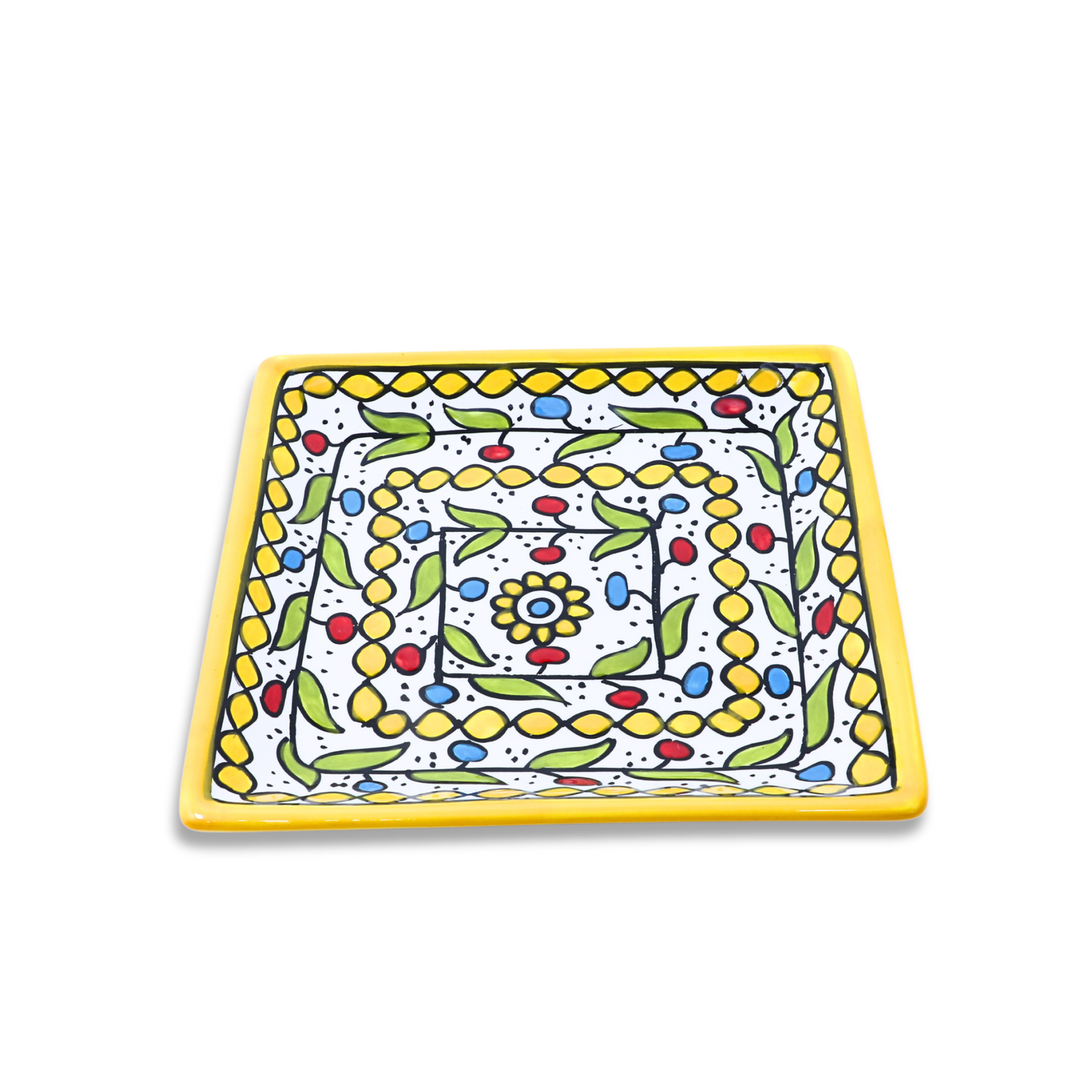 Handmade Ceramic Serving Plate, Square, 16 cm