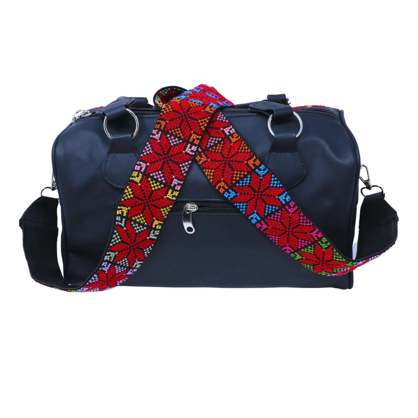 Hand-Cross-Stitch Embroidered Leather Bag Strap - Versatile 130 cm Length