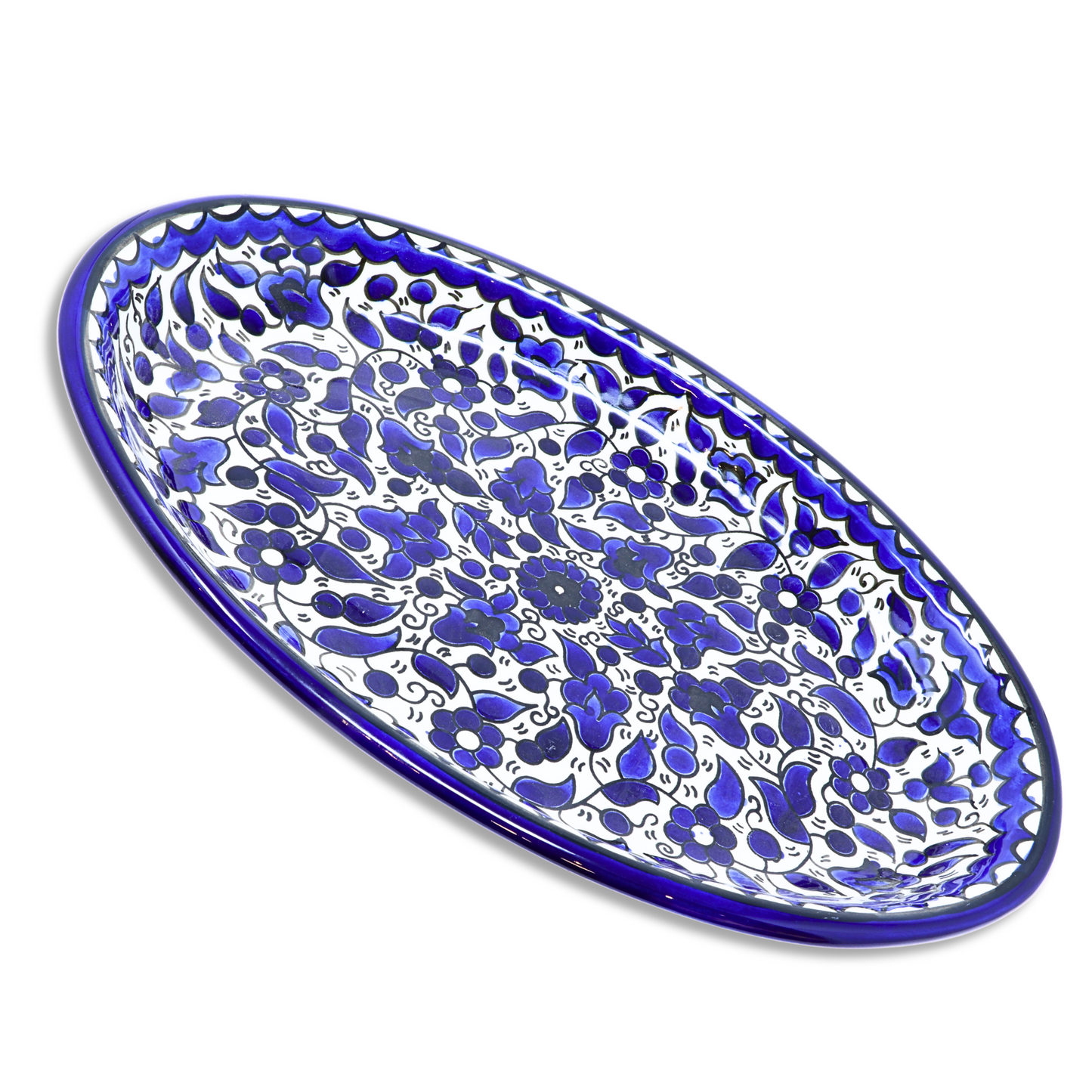 Handmade Ceramic Large Serving Platter, Oval, 40x27 cm