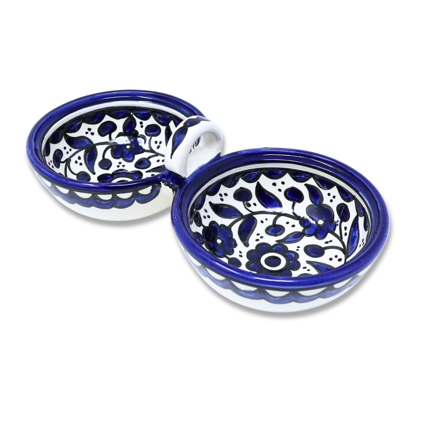 Handmade Ceramic 2-Section Bowl Set without Lid - Large (23x11xH7 cm)