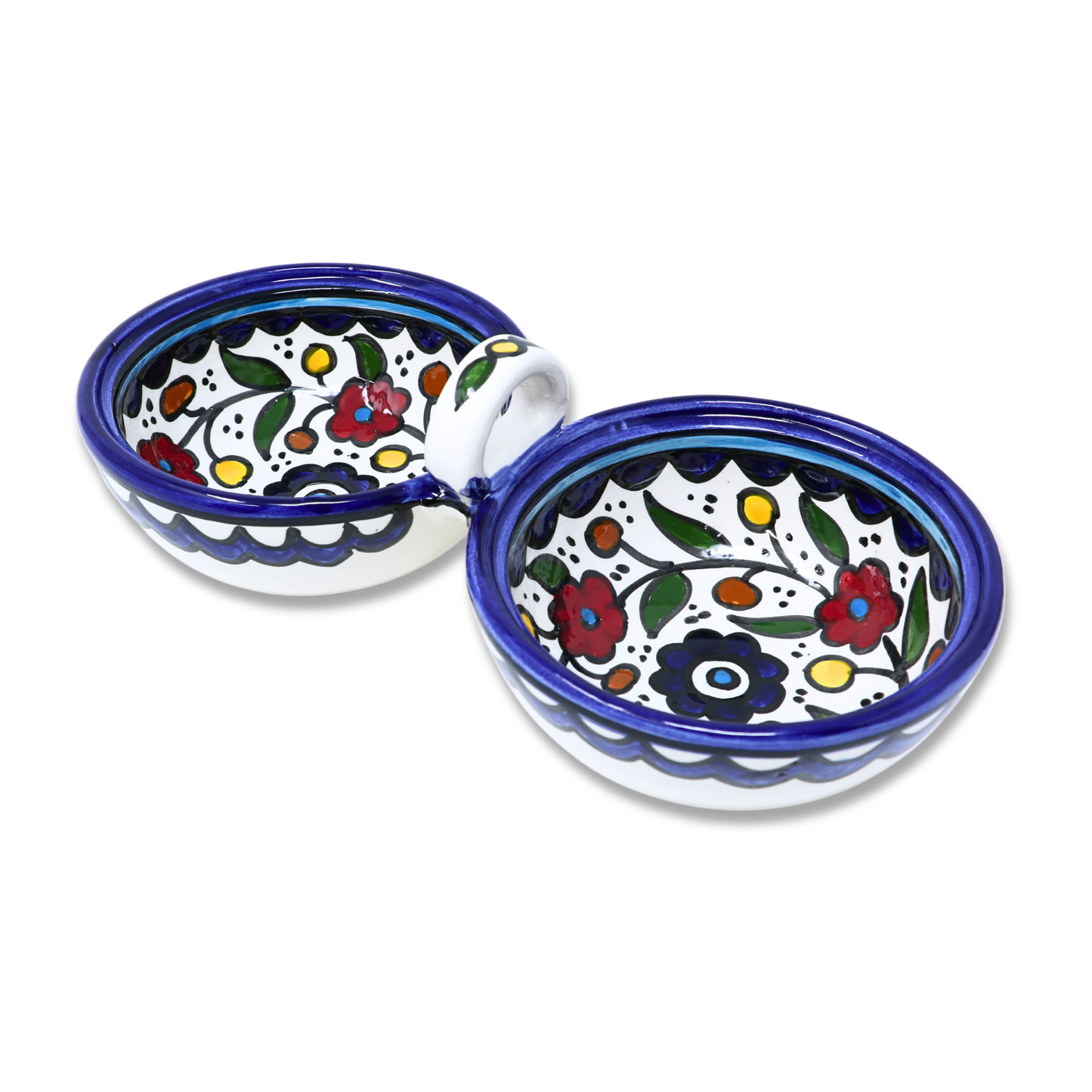 Handmade Ceramic 2-Section Bowl Set without Lid - Large (23x11xH7 cm)