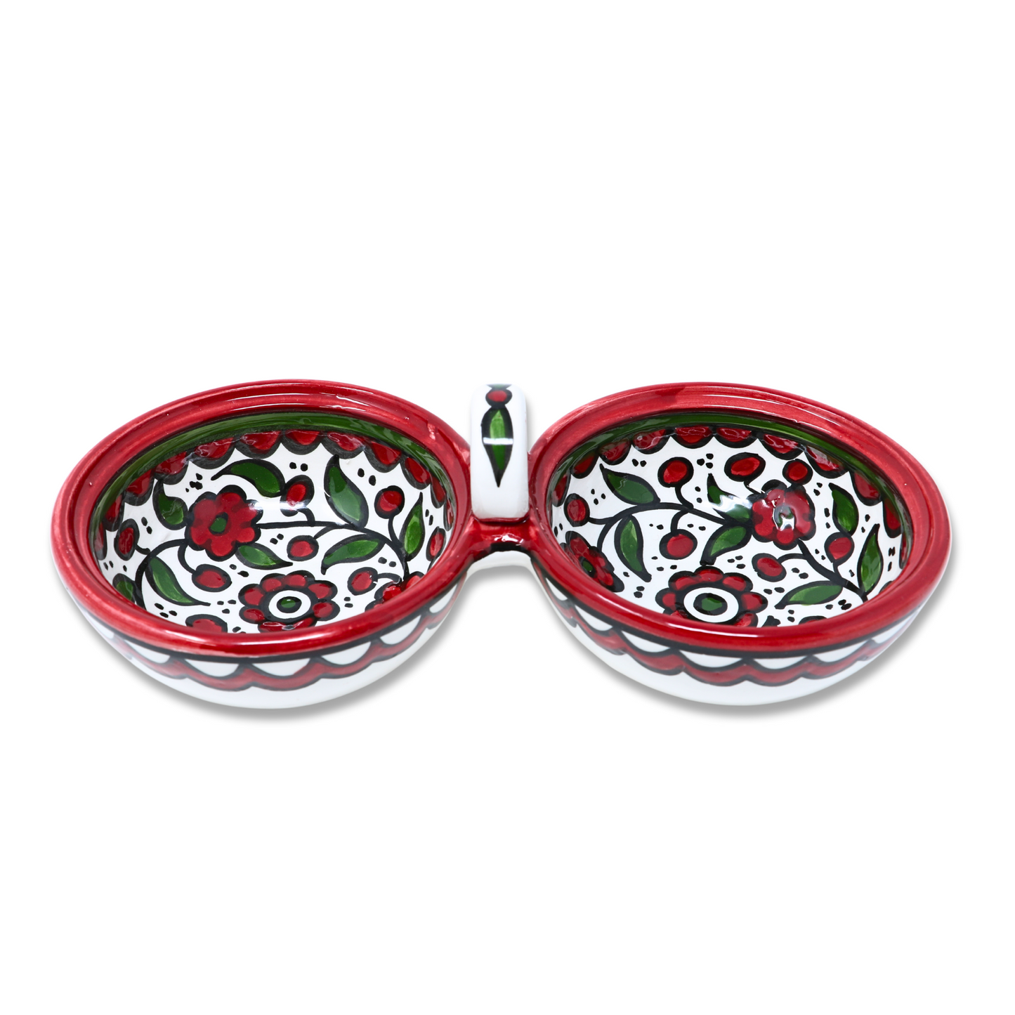 Handmade Ceramic 2-Section Bowl Set without Lid - Large (23x11xH7 cm)