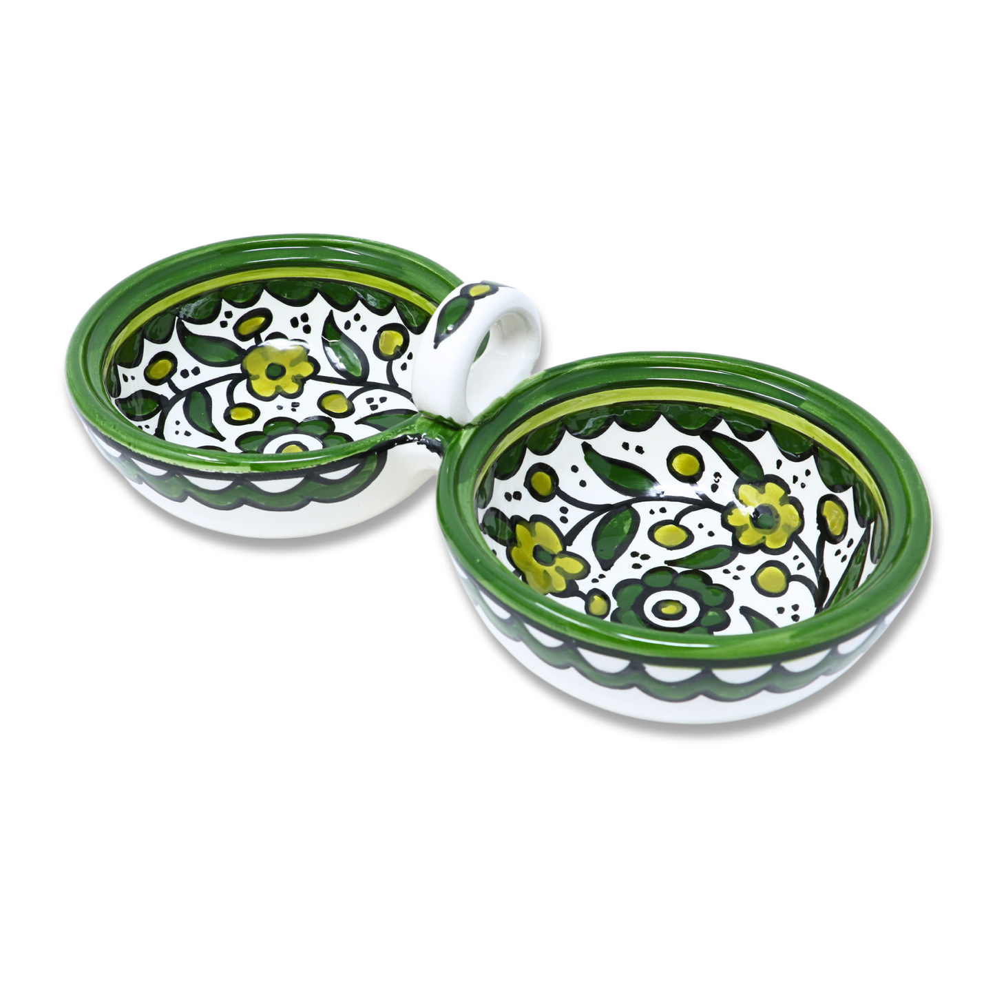 Handmade Ceramic 2-Section Bowl Set without Lid - Large (23x11xH7 cm)