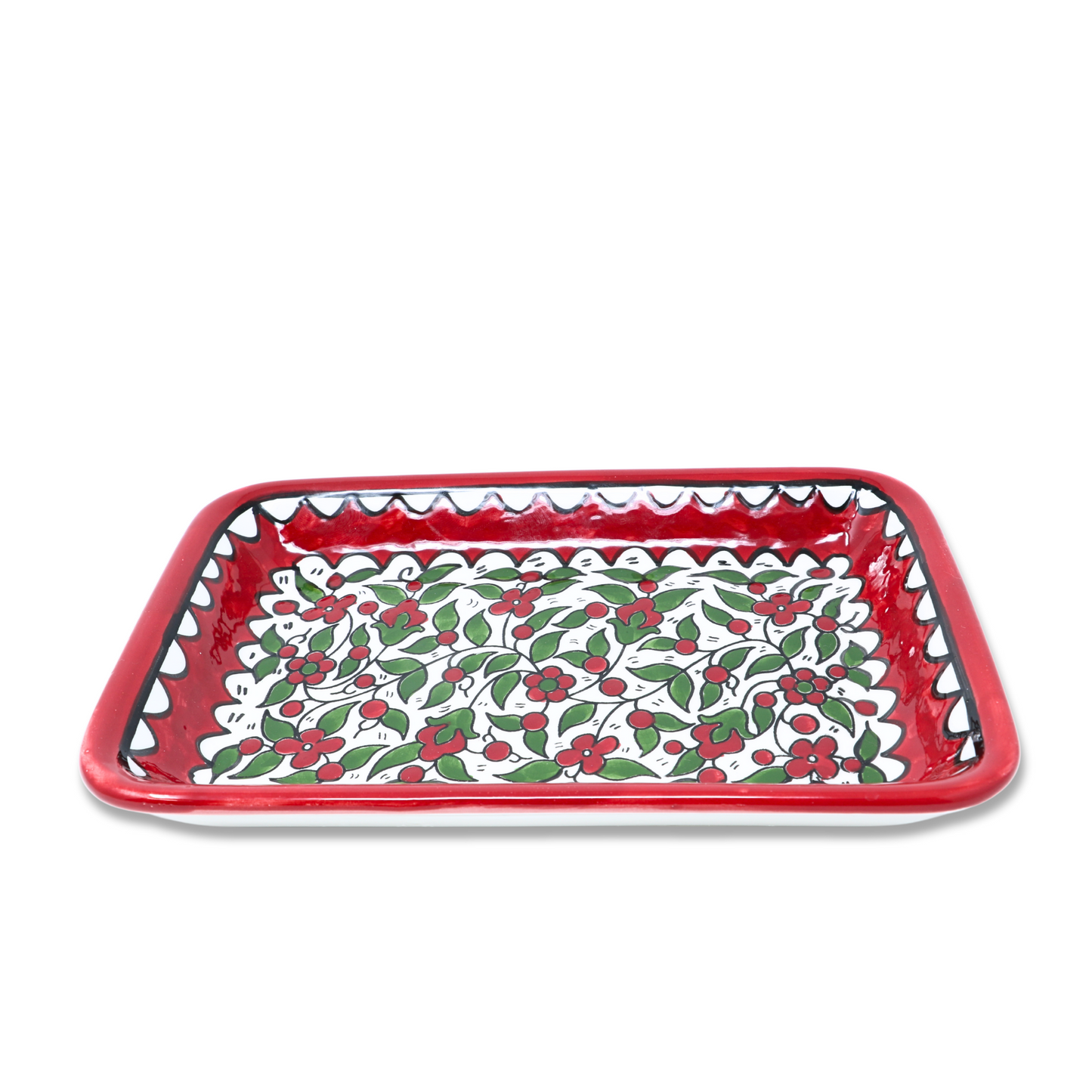 Handmade Ceramic Serving Platter, Rectangle, 21x14.5 cm
