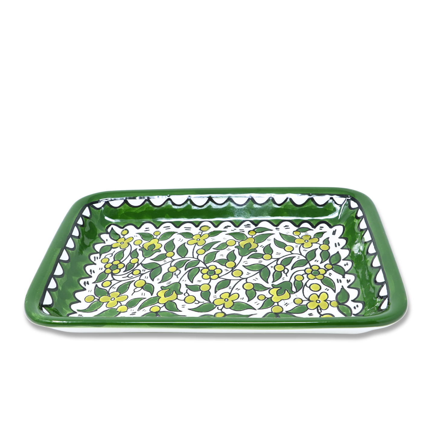 Handmade Ceramic Serving Platter, Rectangle, 21x14.5 cm