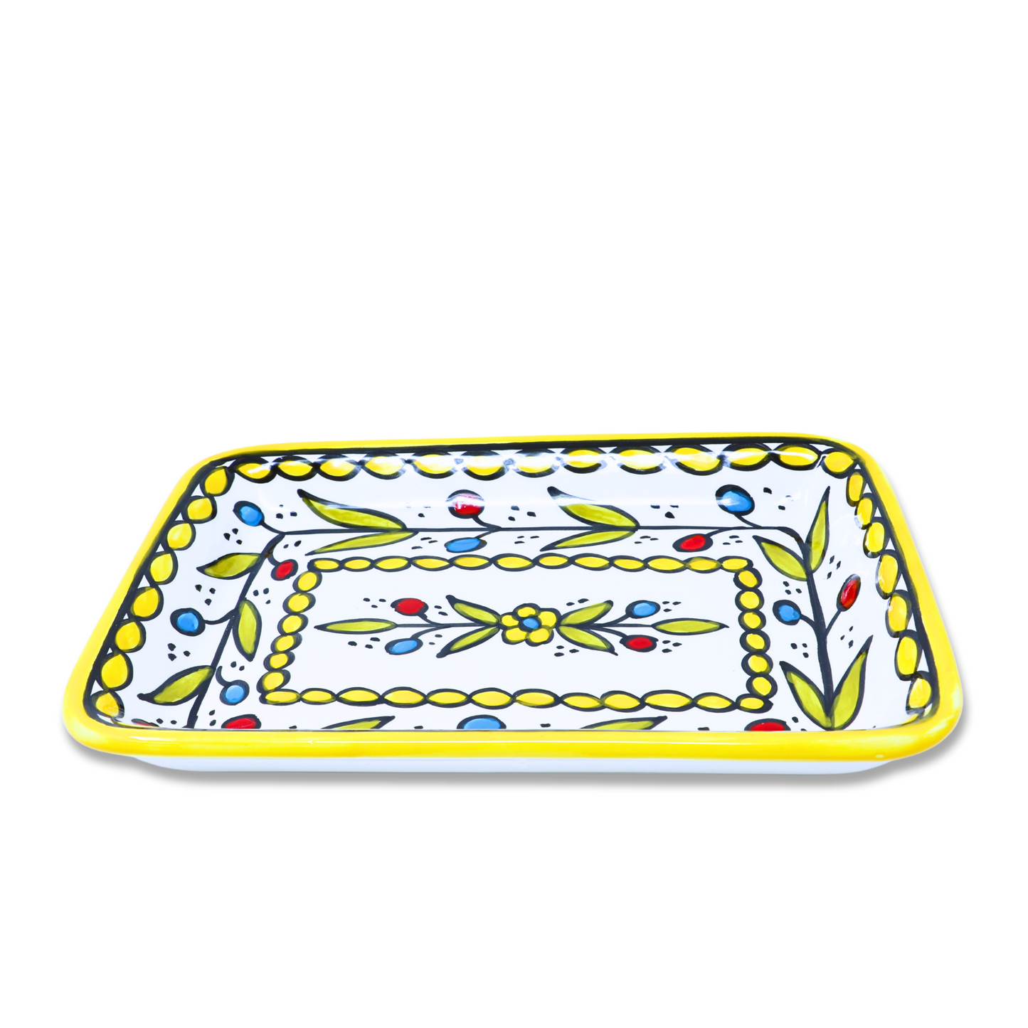 Handmade Ceramic Serving Platter, Rectangle, 21x14.5 cm