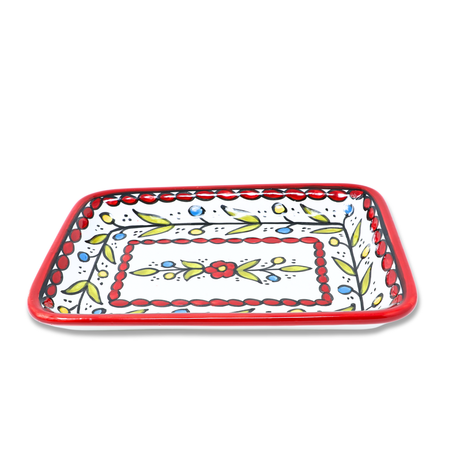 Handmade Ceramic Serving Platter, Rectangle, 21x14.5 cm