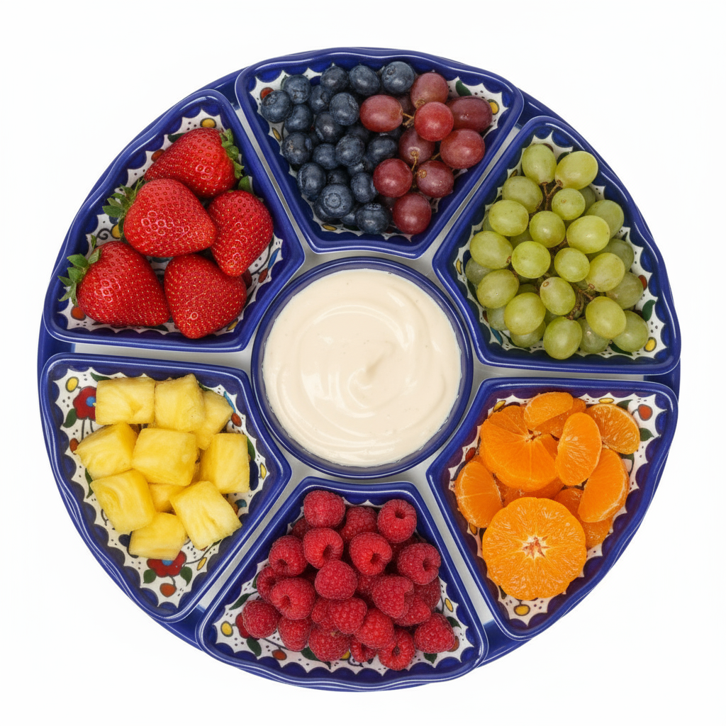 Handmade Ceramic 8-Piece Appetizer and Condiment Platter 32 cm