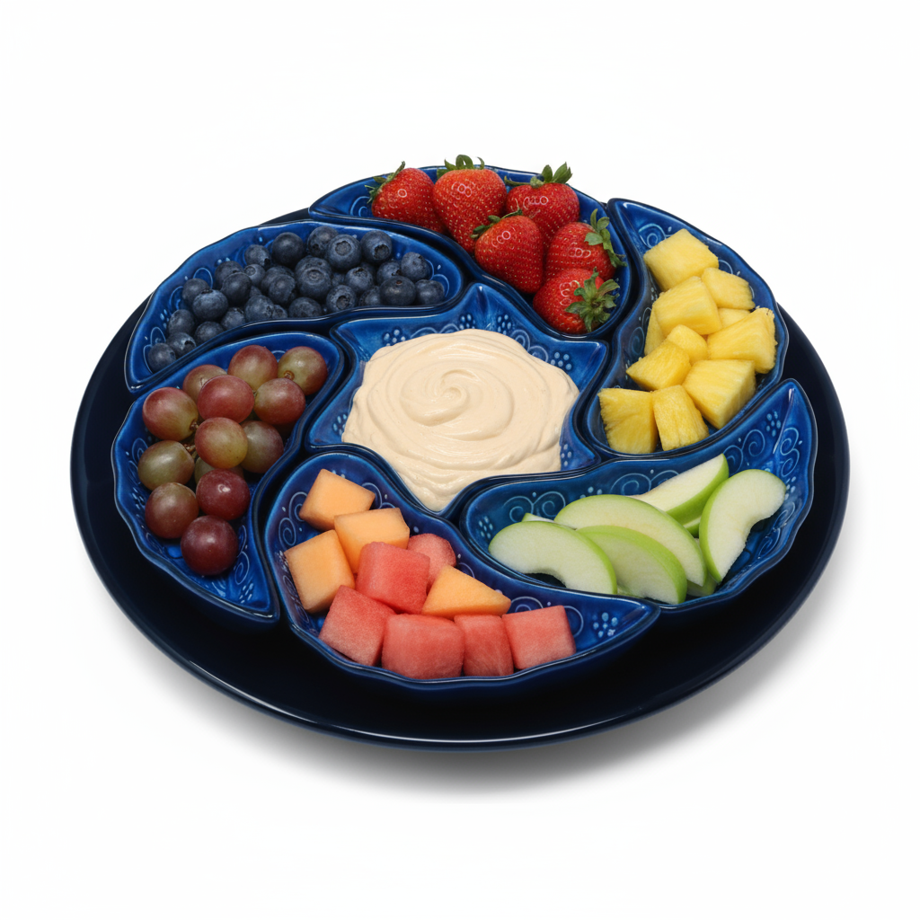 Handmade 8-piece Ceramic Platter, Turkquaz 33cm