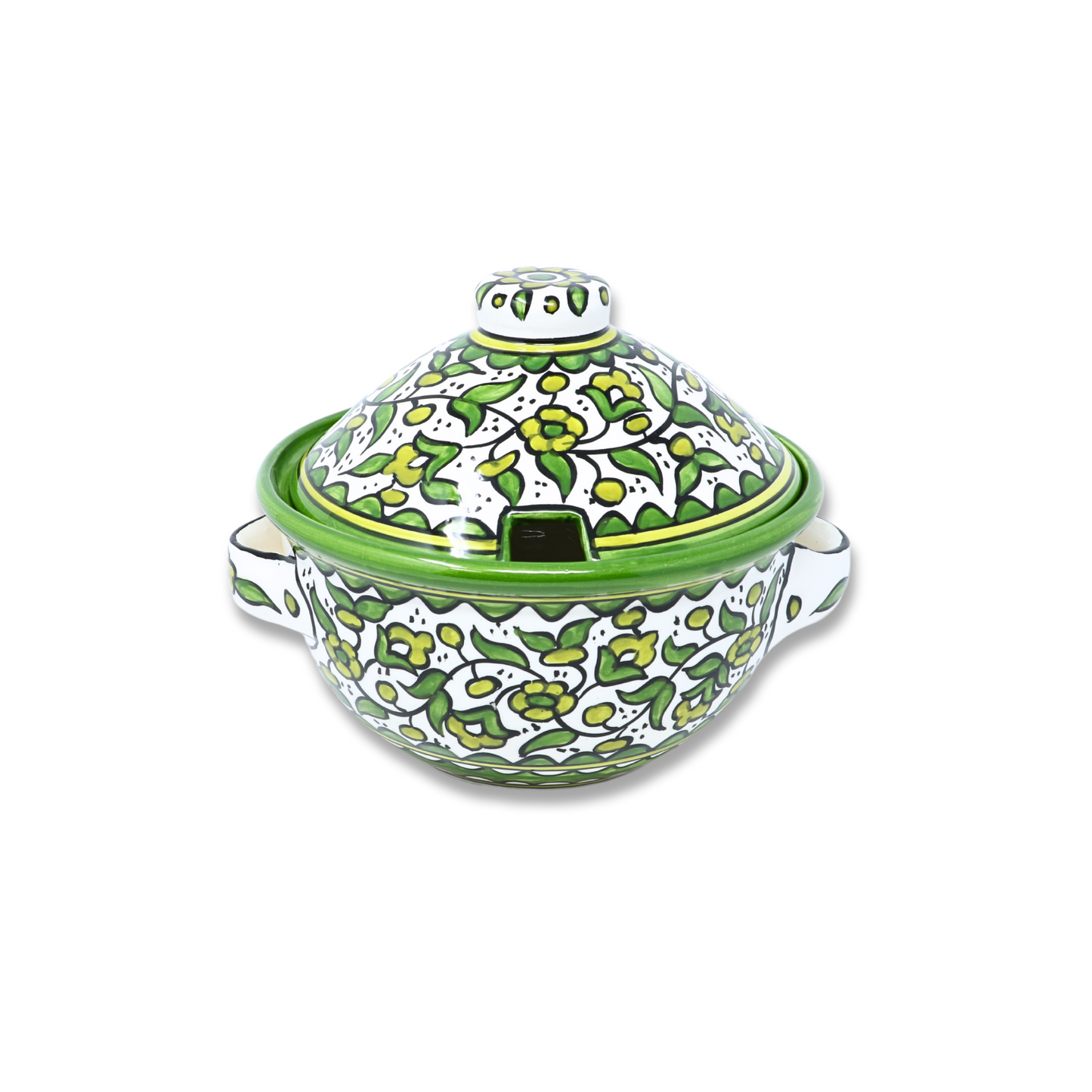 Handmade Ceramic Pot with Lid 18 cm