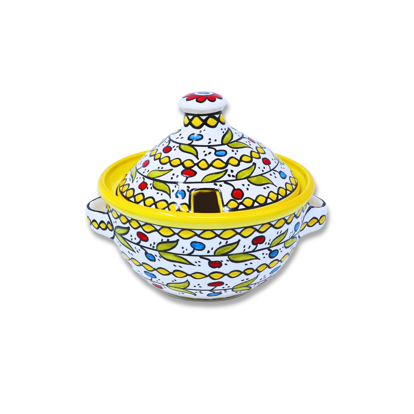 Handmade Ceramic Pot with Lid 18 cm