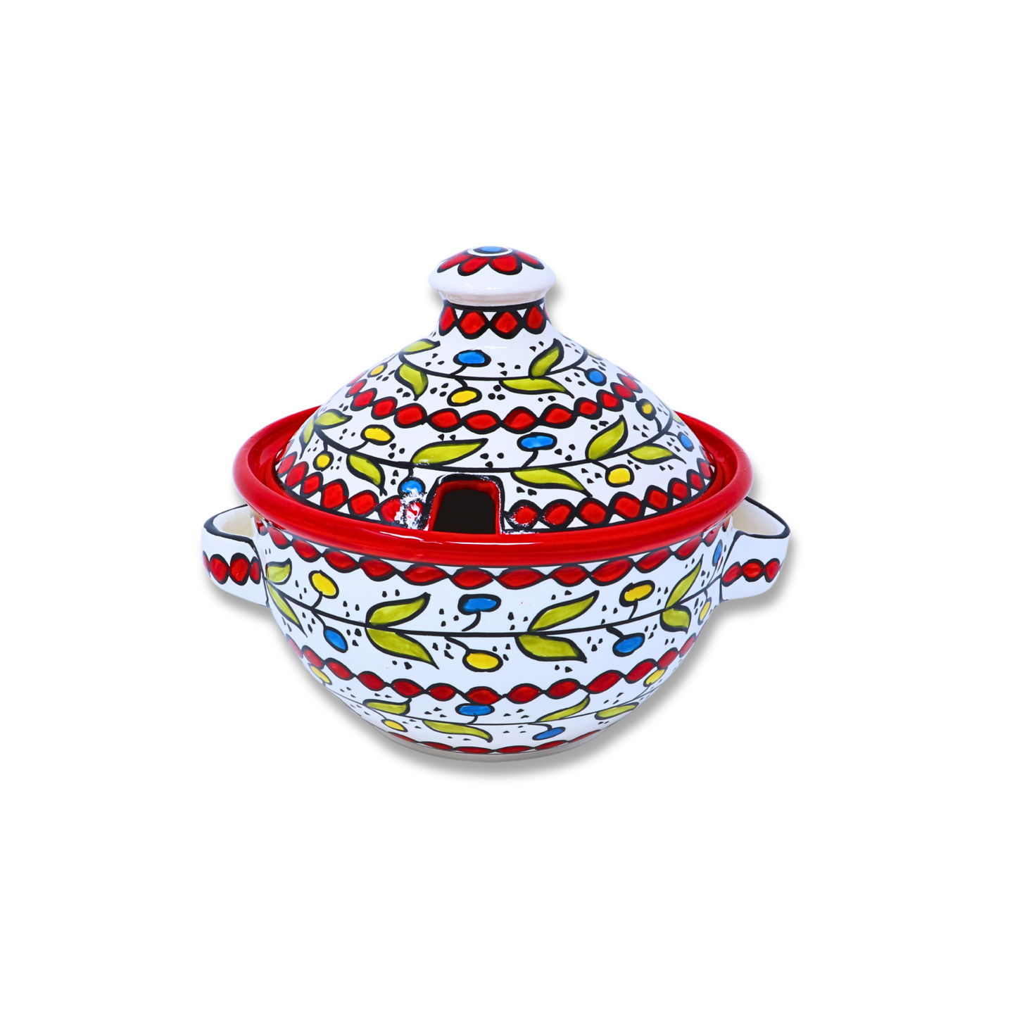 Handmade Ceramic Pot with Lid 18 cm