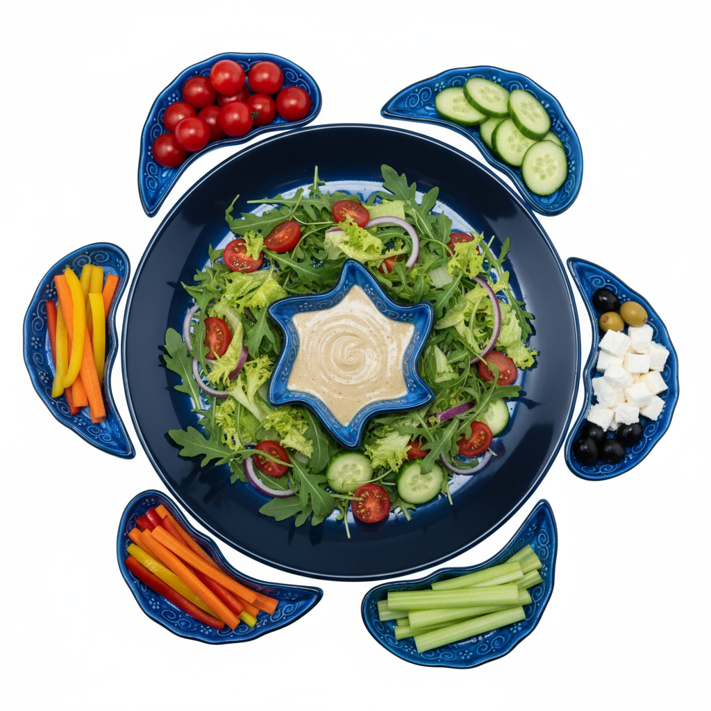 Handmade 8-piece Ceramic Platter, Turkquaz 33cm