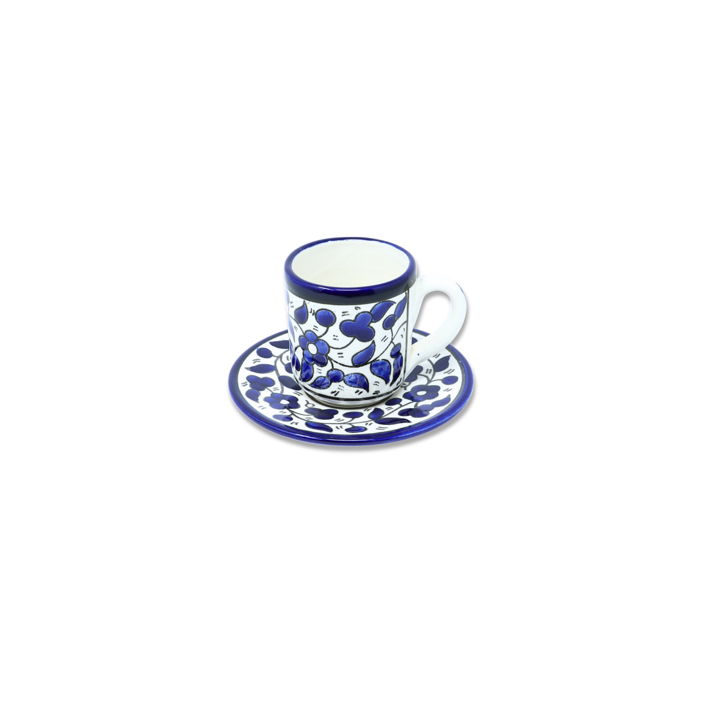 Handmade Ceramic Coffee Cup with Saucer 4oz