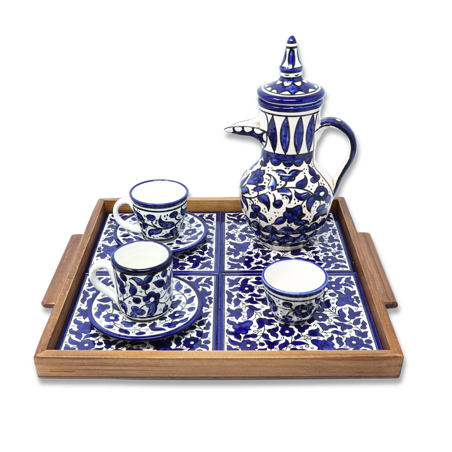 Handmade Ceramic Coffee Cup with Saucer 6oz