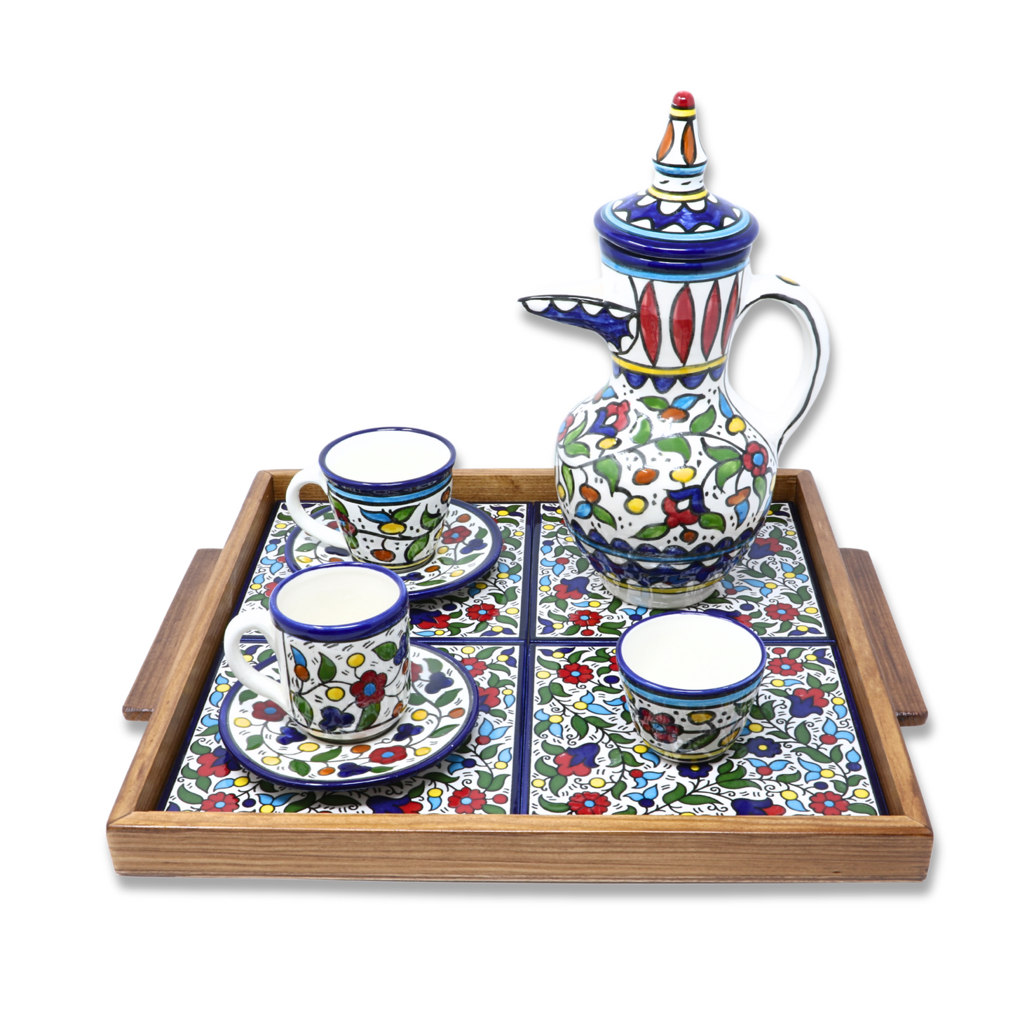 Handmade Ceramic Coffee Cup with Saucer 4oz