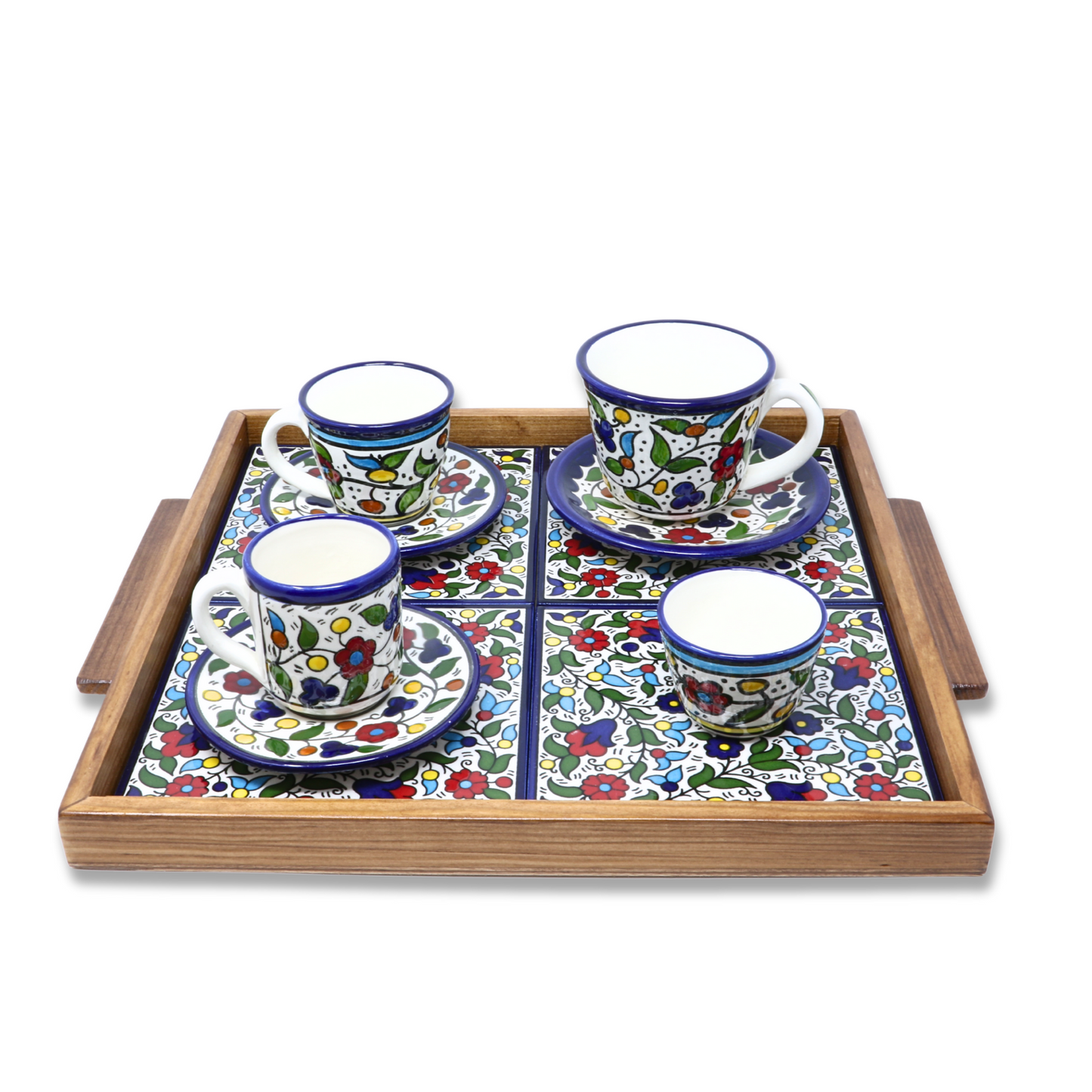 Handmade Ceramic Coffee Cup with Saucer 4oz