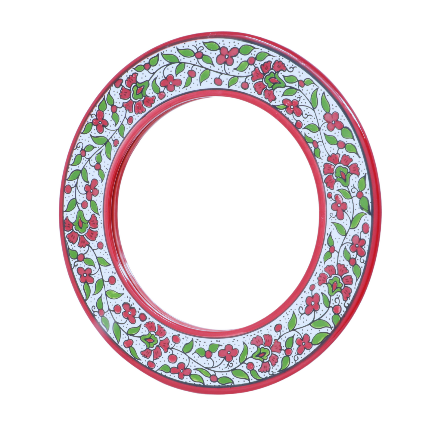 Handmade Ceramic Round Wall Mirror 37 cm, Large