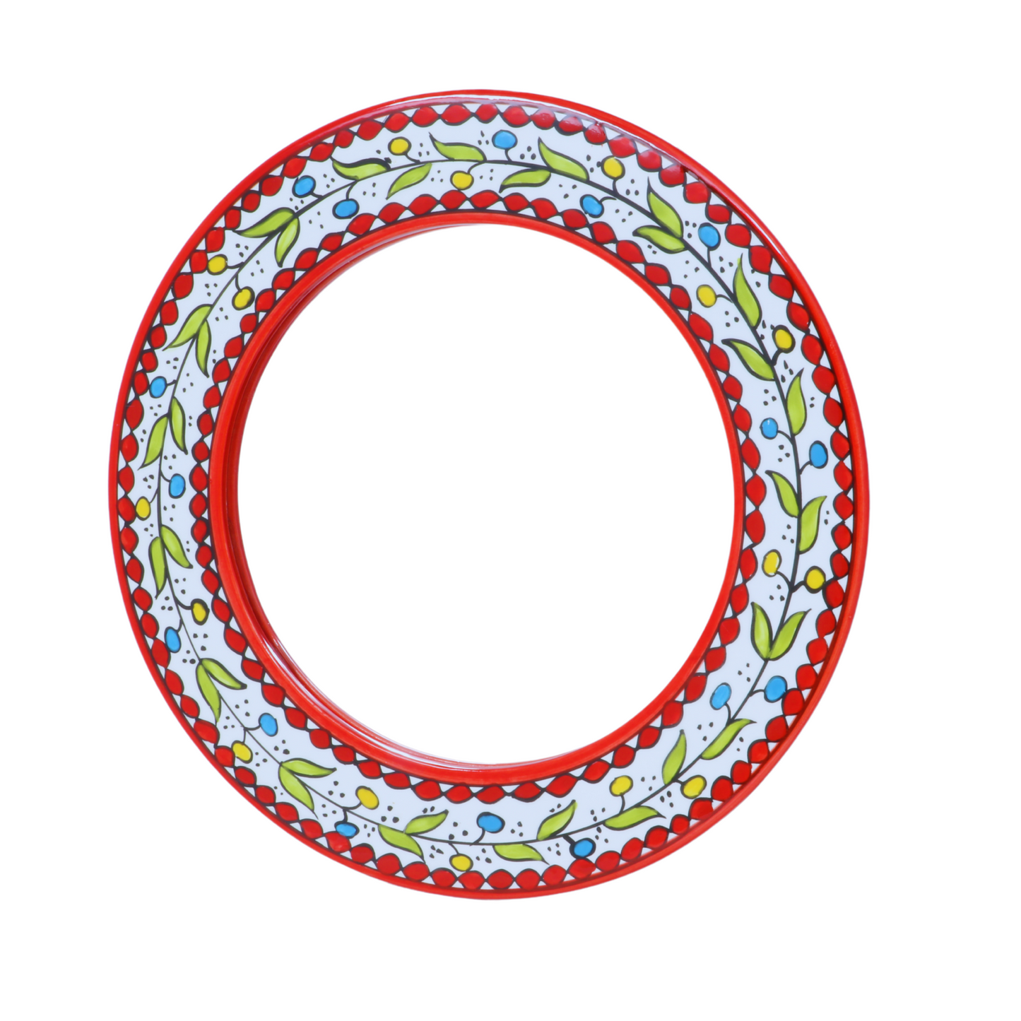 Handmade Ceramic Round Wall Mirror 37 cm, Large