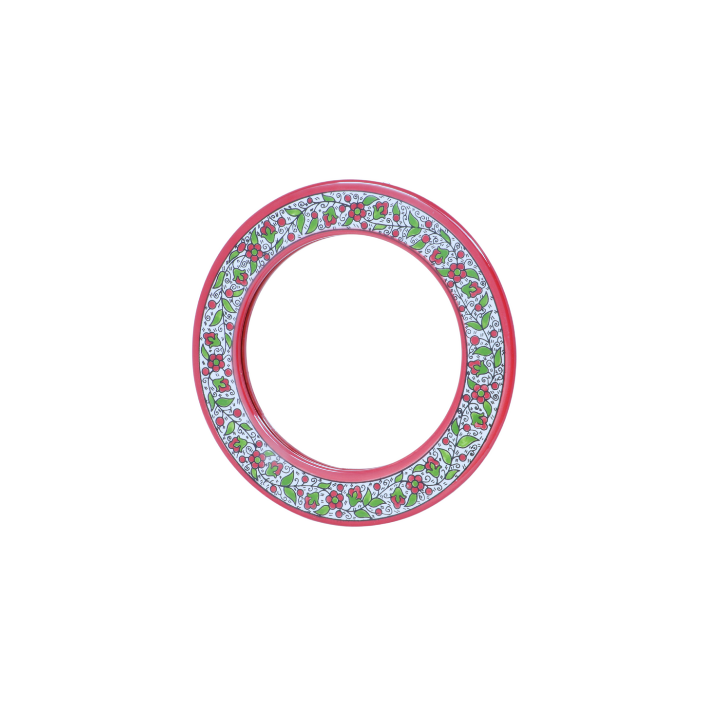 Handmade Ceramic Round Wall Mirror 27 cm, Small