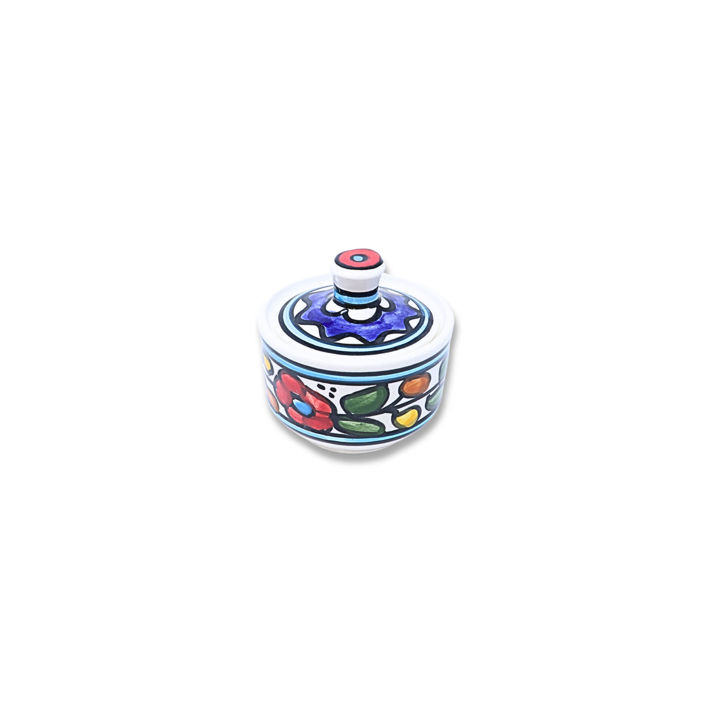 Handmade Ceramic Sugar Bowl with Lid 7 cm