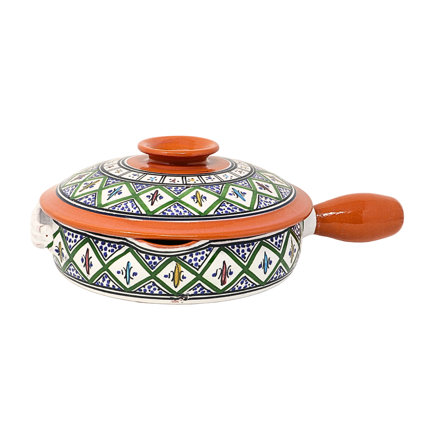 Handmade Ceramic Non-Stick Cooking Pan with Lid 25 cm