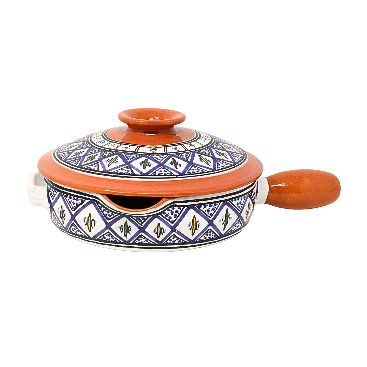Handmade Ceramic Non-Stick Cooking Pan with Lid 25 cm