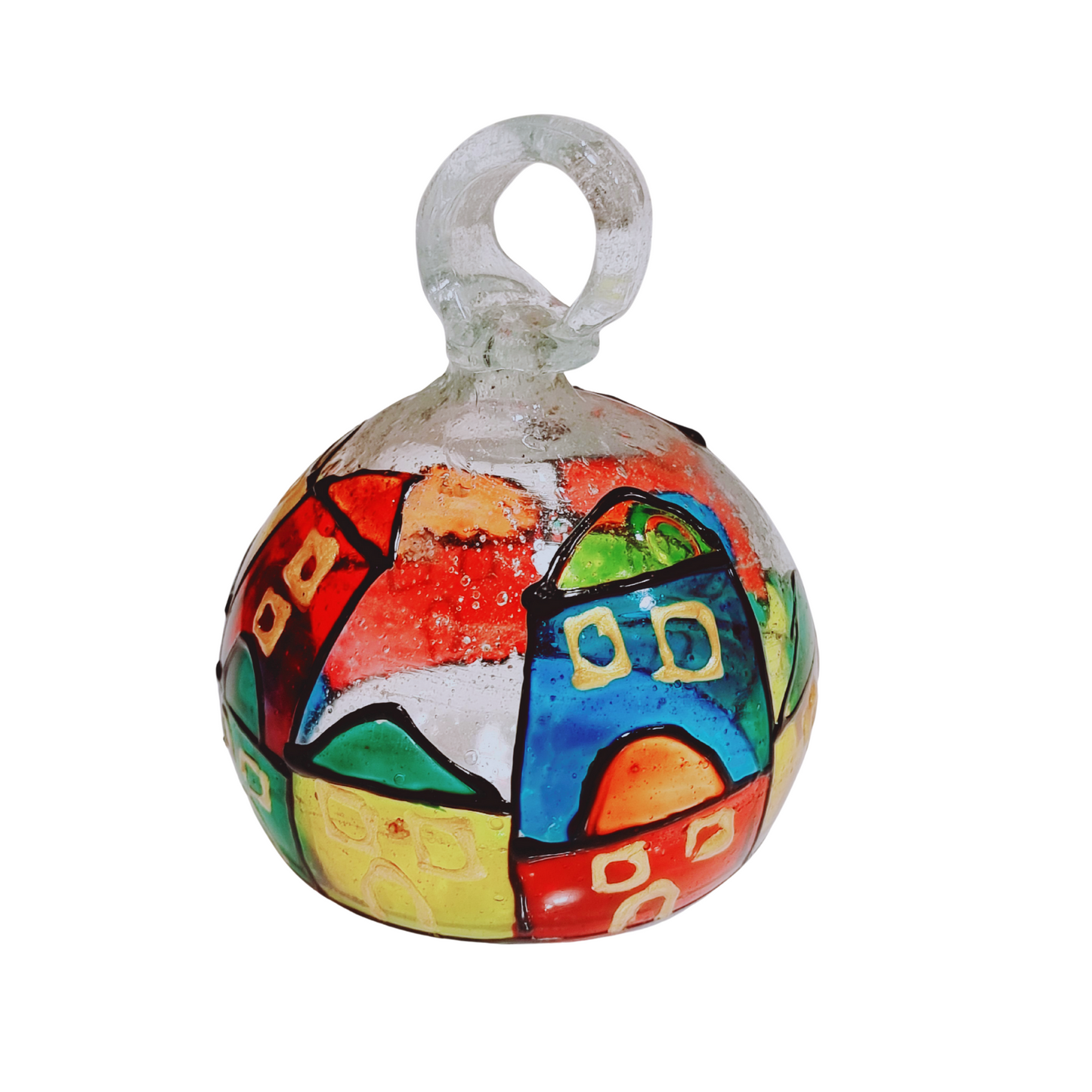 Handmade, Hand Painted Glass Christmas Ornaments in Gift Box - Set of 3