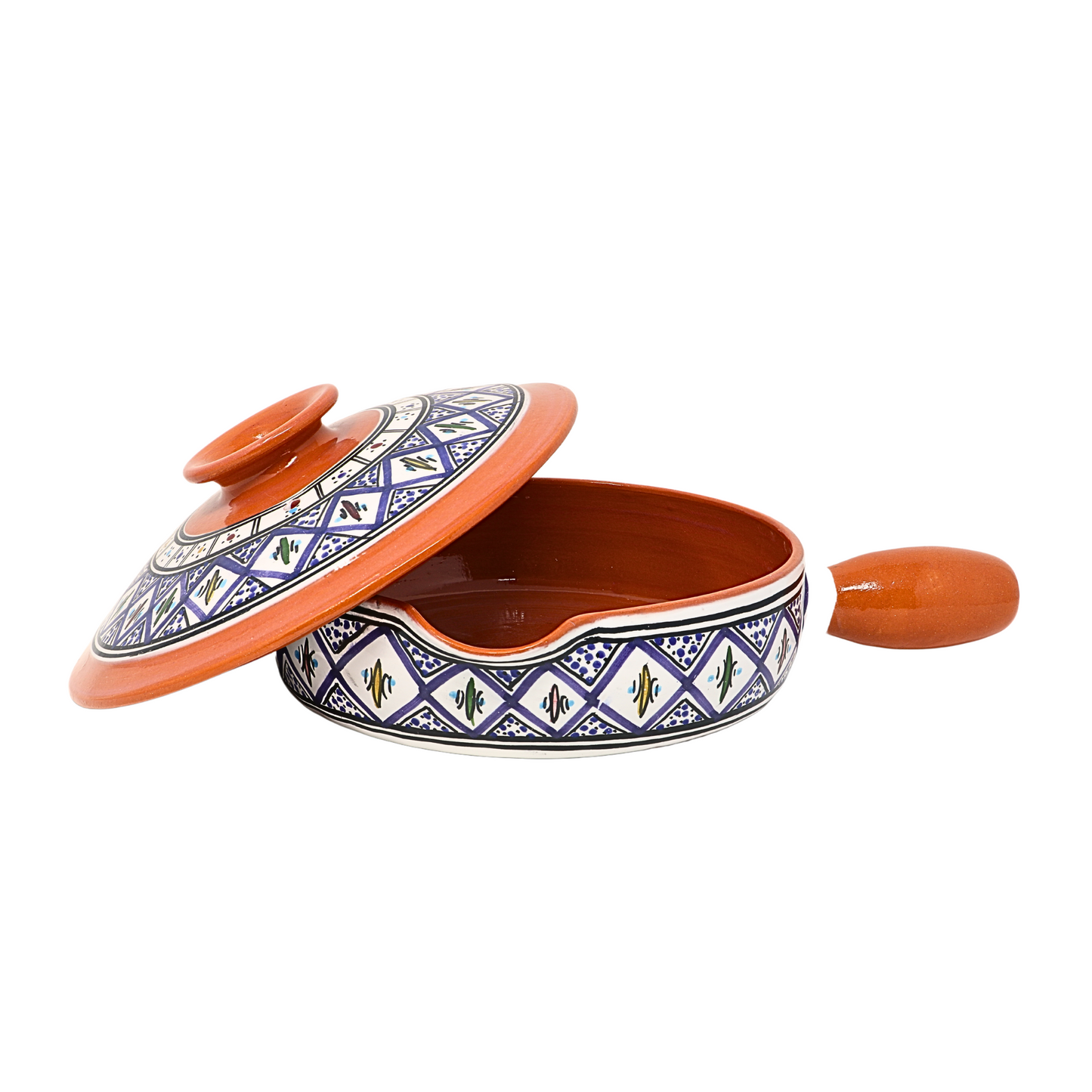 Handmade Ceramic Non-Stick Cooking Pan with Lid 25 cm