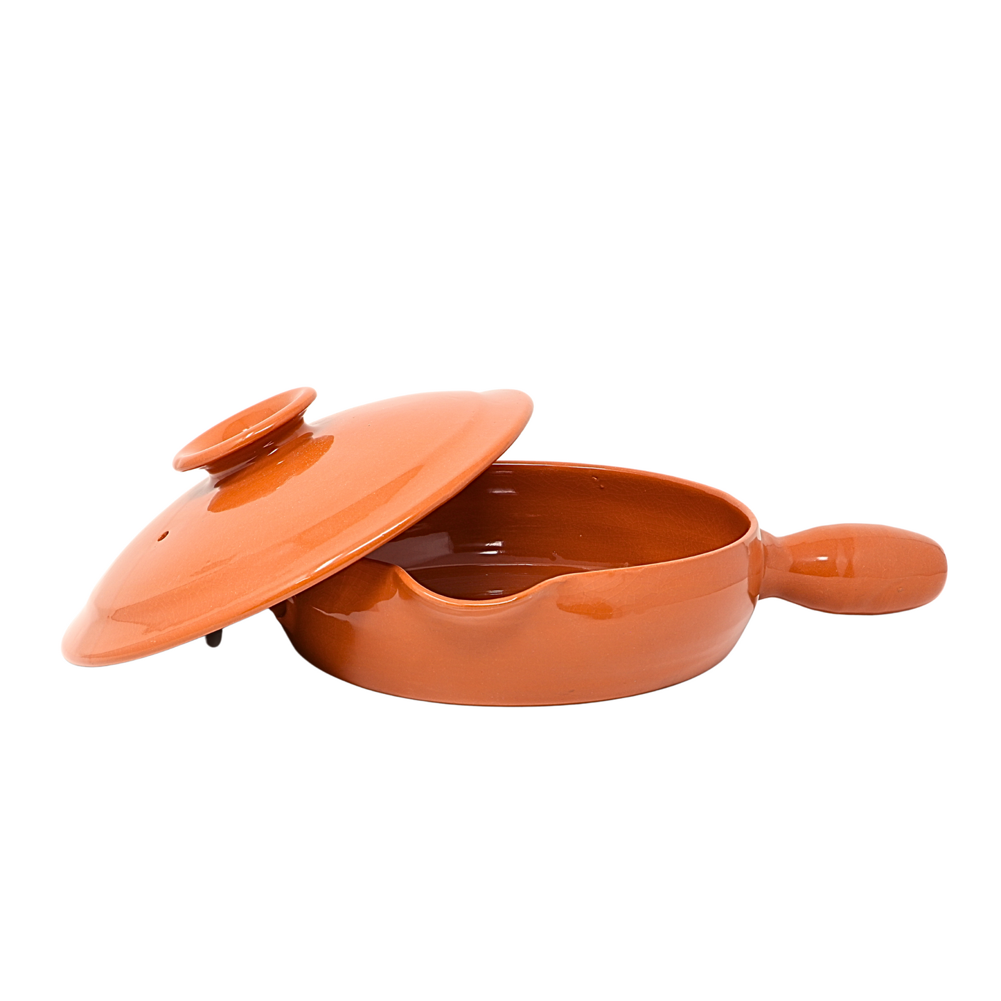 Handmade Ceramic Non-Stick Cooking Pan with Lid 25 cm