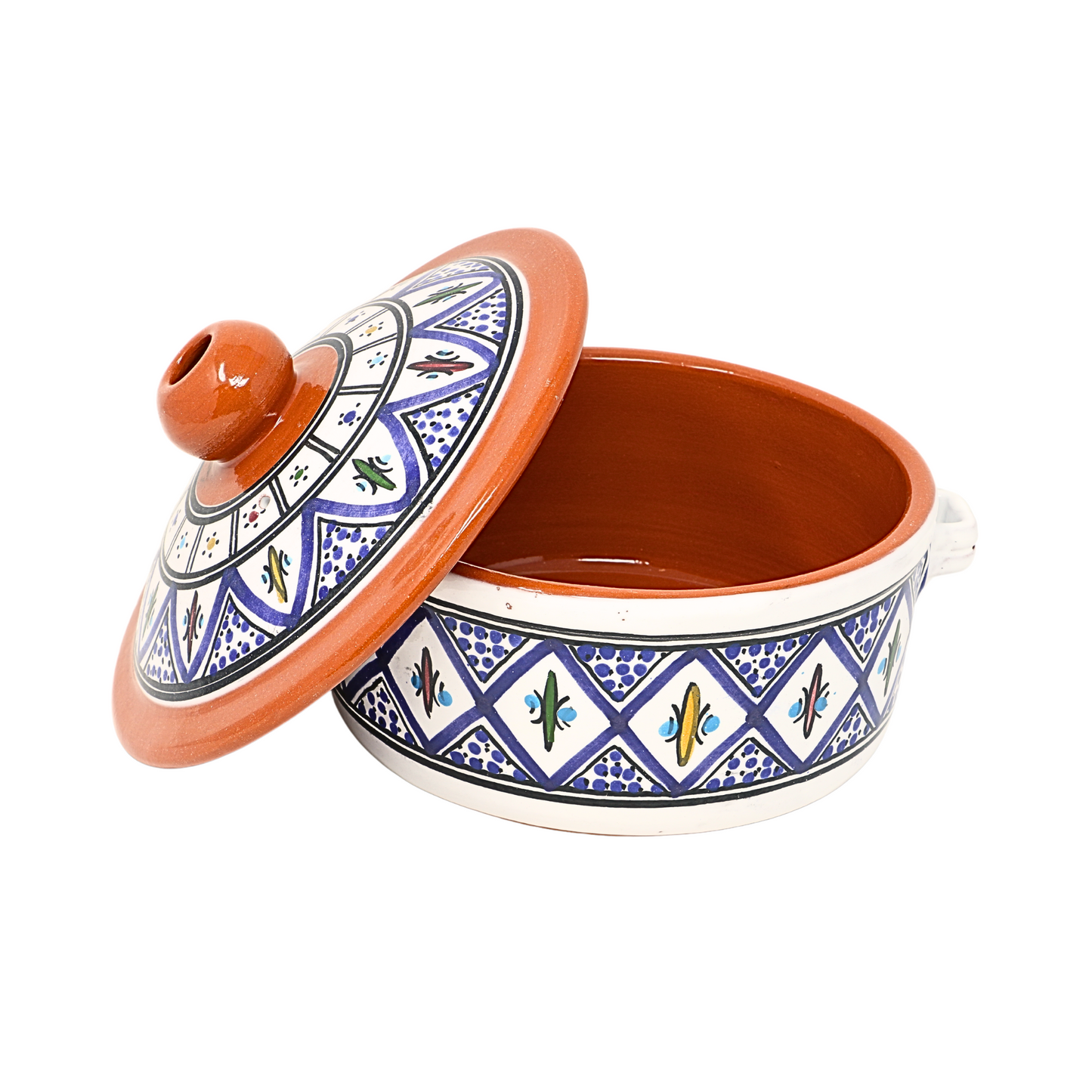 Handmade Ceramic Non-Stick Cooking Pot with Lid 20 cm