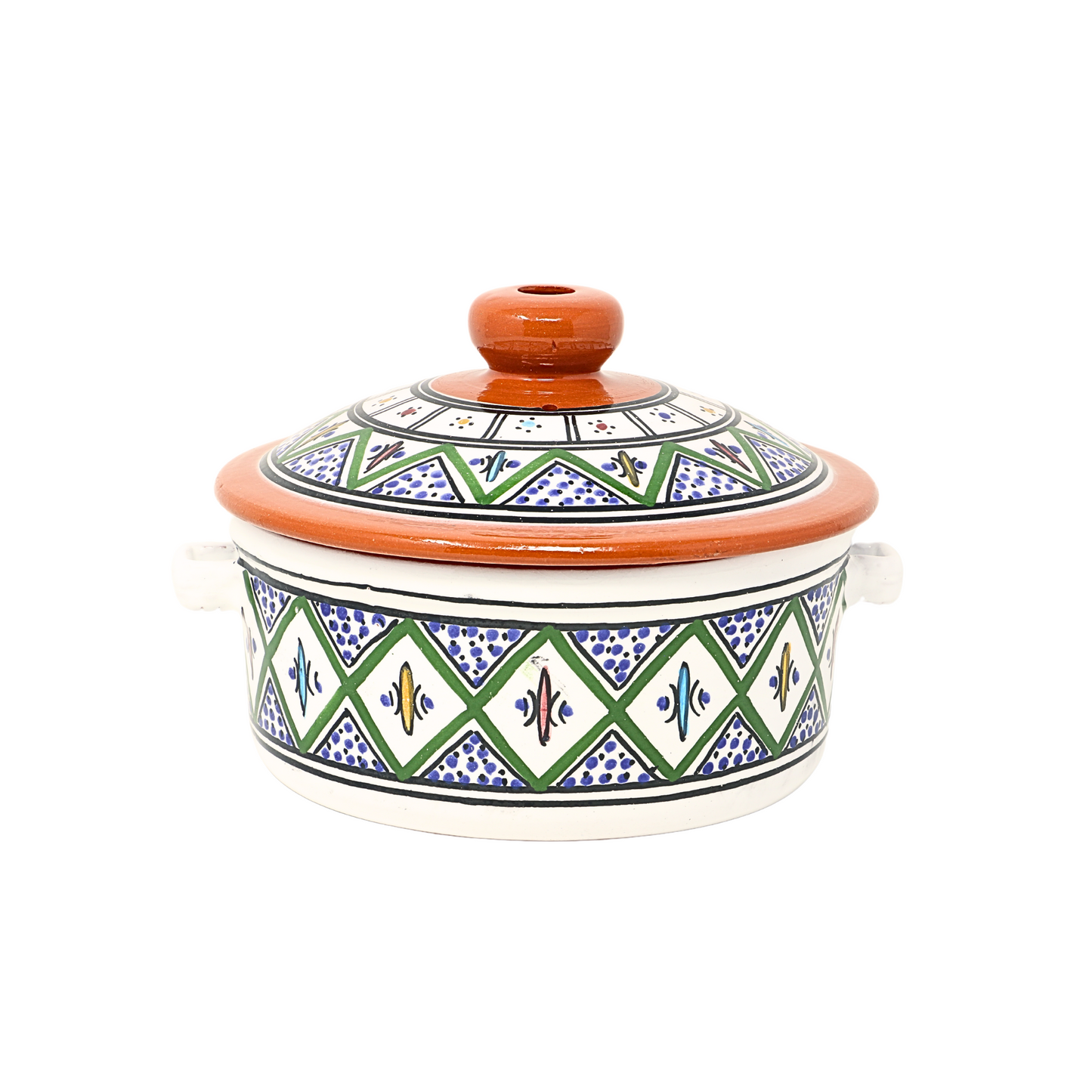 Handmade Ceramic Non-Stick Cooking Pot with Lid 20 cm