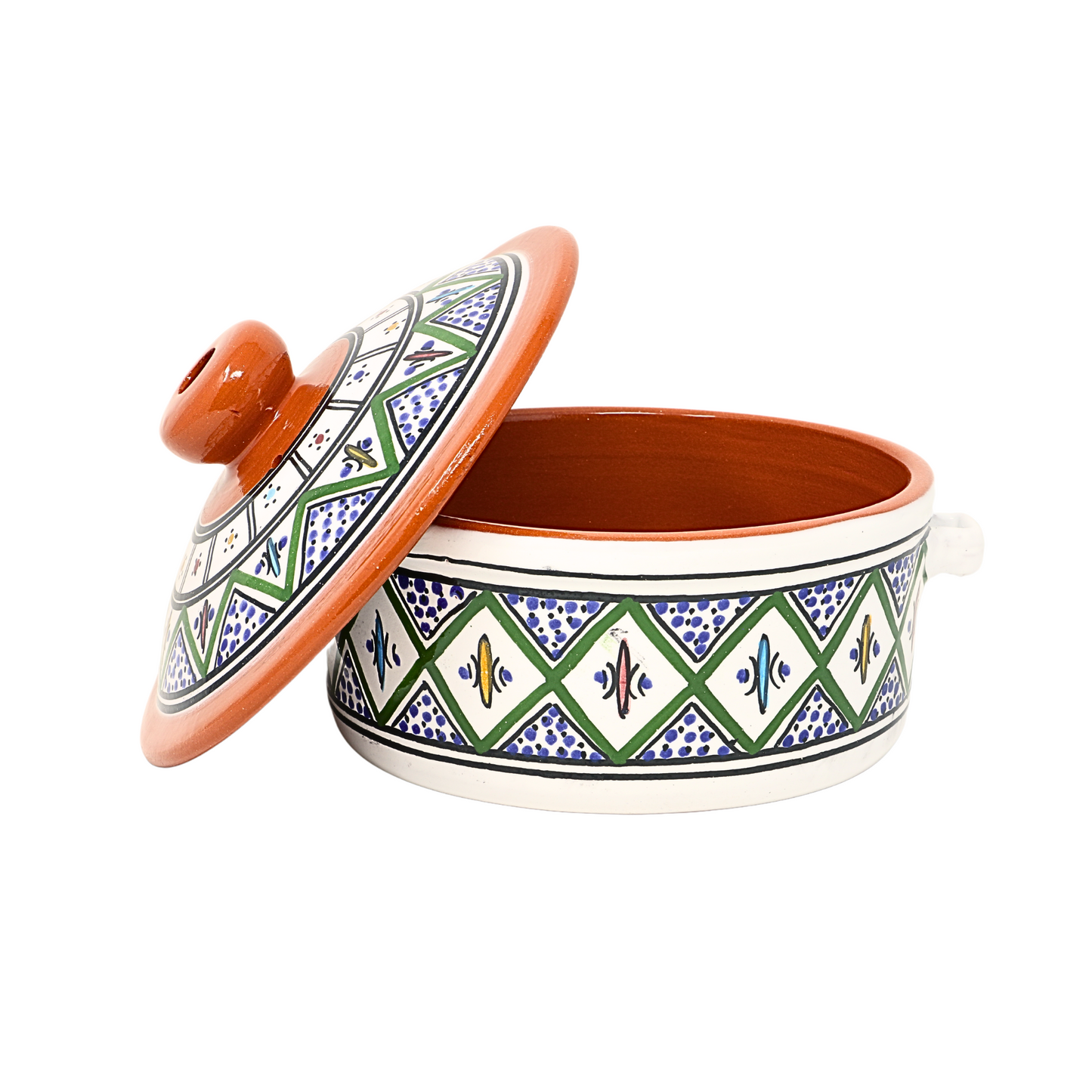 Handmade Ceramic Non-Stick Cooking Pot with Lid 20 cm