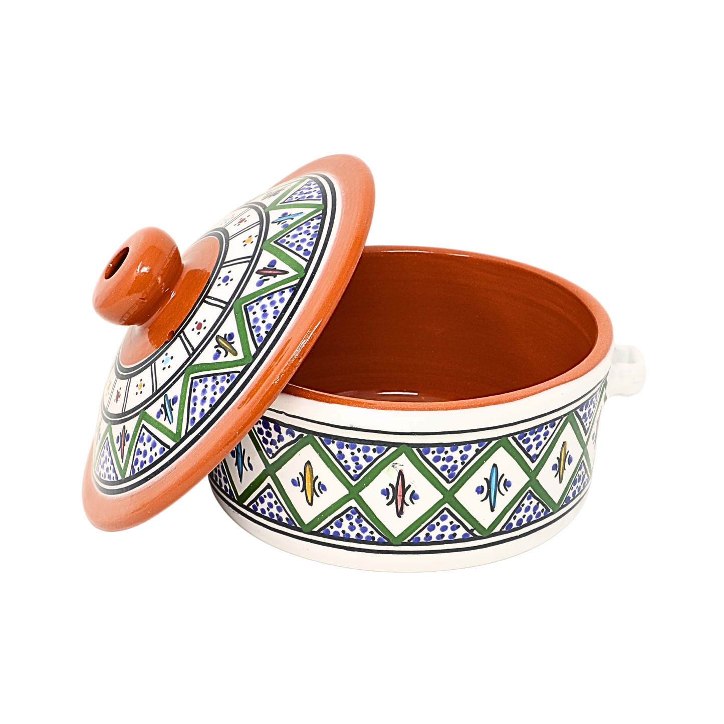 Handmade Ceramic Non-Stick Cooking Pot with Lid 20 cm
