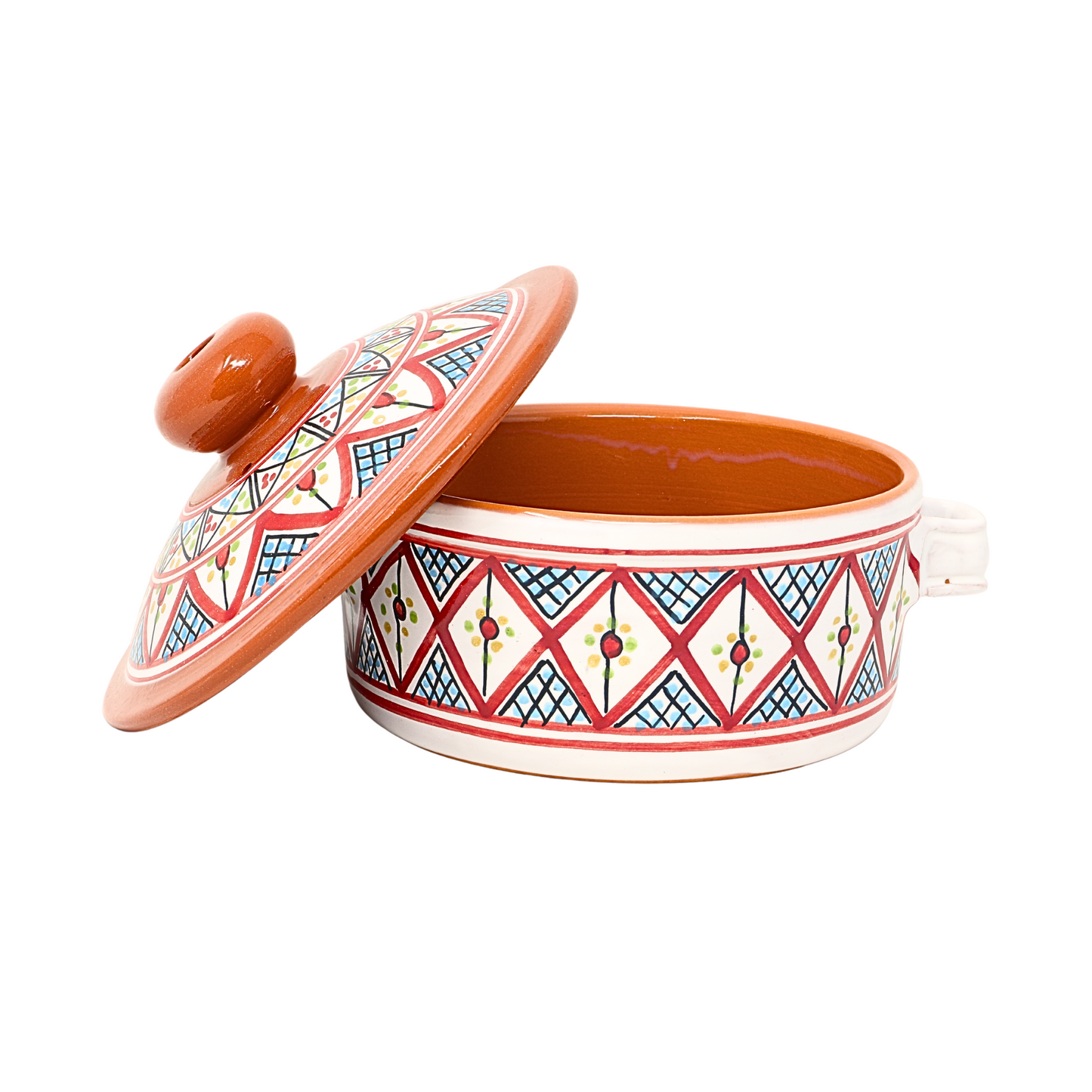 Handmade Ceramic Non-Stick Cooking Pot with Lid 20 cm