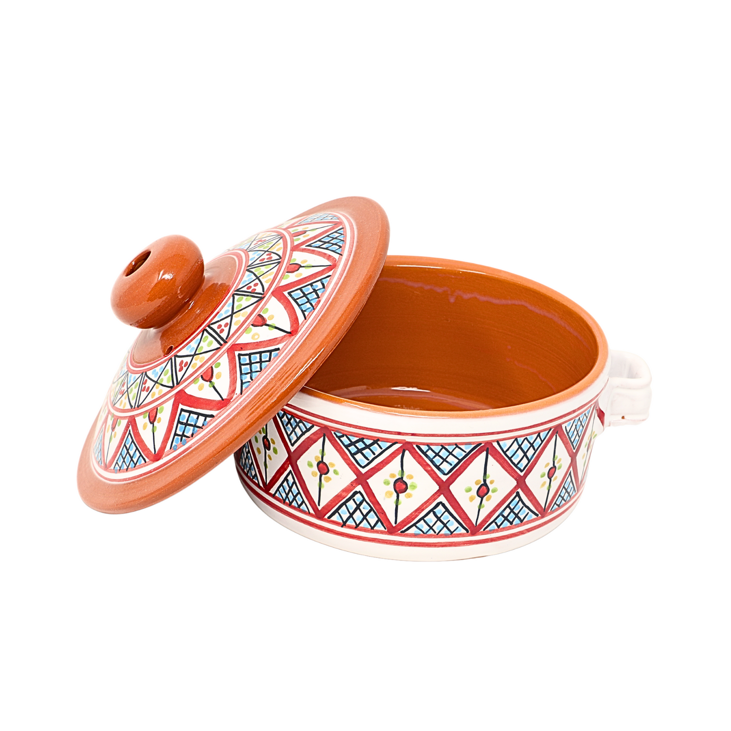 Handmade Ceramic Non-Stick Cooking Pot with Lid 20 cm