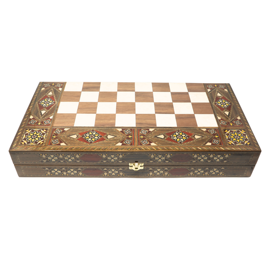 Handmade Wooden Mosaic Backgammon Set - X Large 50 cm