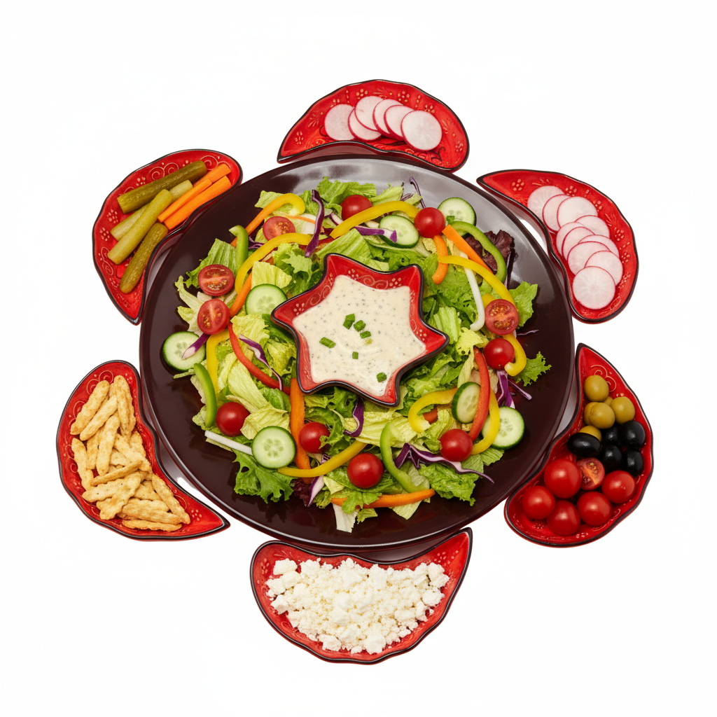 Handmade 8-piece Ceramic Platter, Turkquaz 33cm