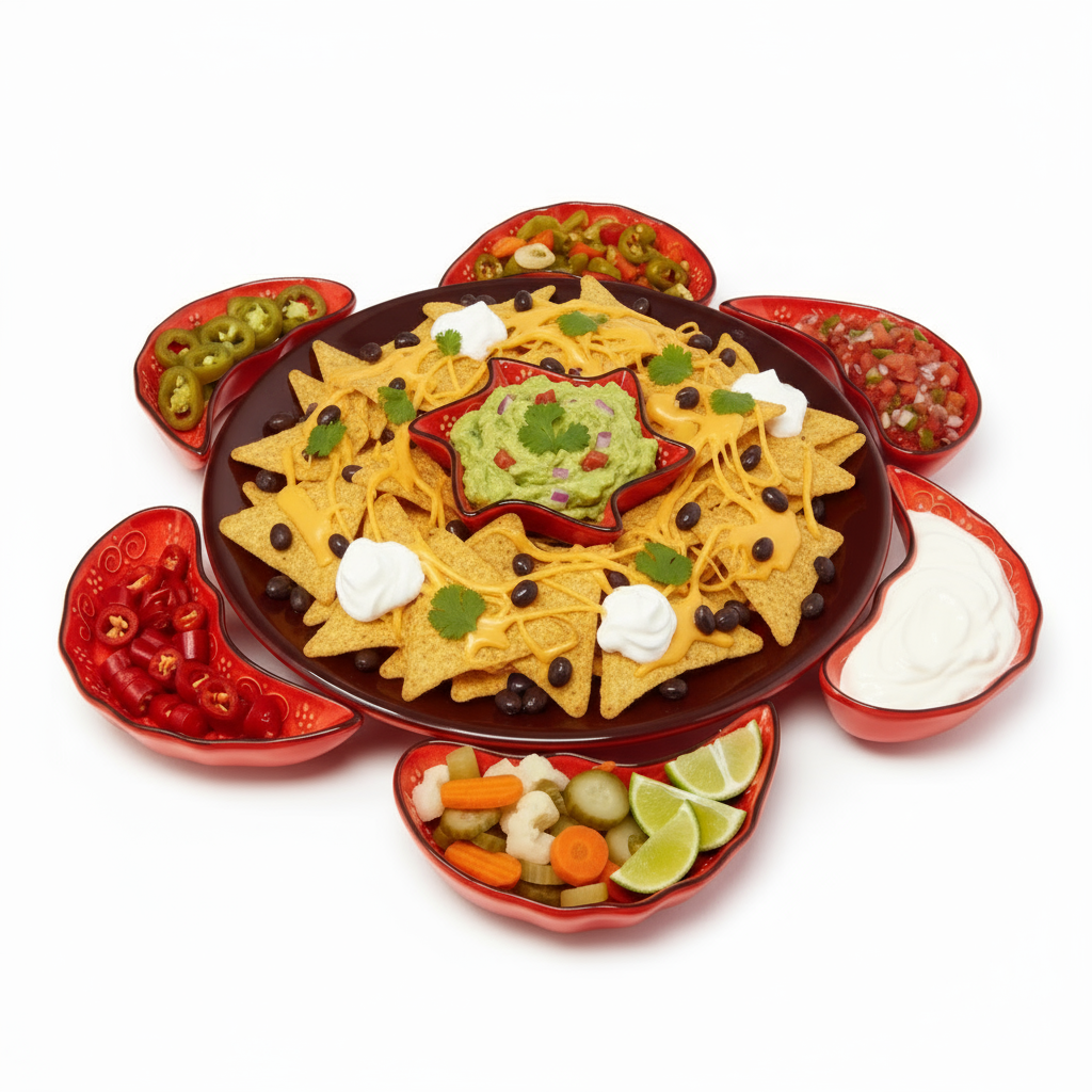 Handmade 8-piece Ceramic Platter, Turkquaz 33cm