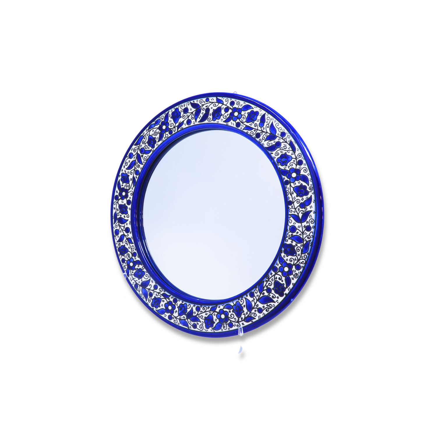 Handmade Ceramic Round Wall Mirror 27 cm, Small